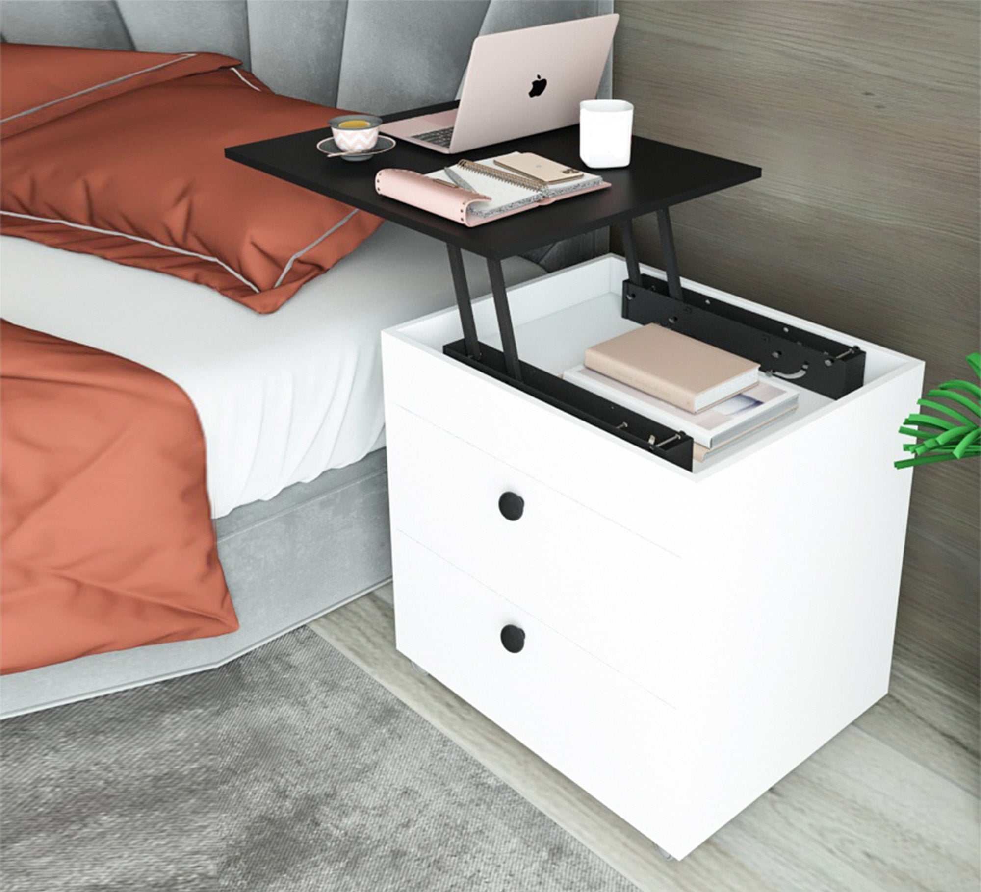 Nightstand with a black moving surface - Vitrine Furniture - Furniture