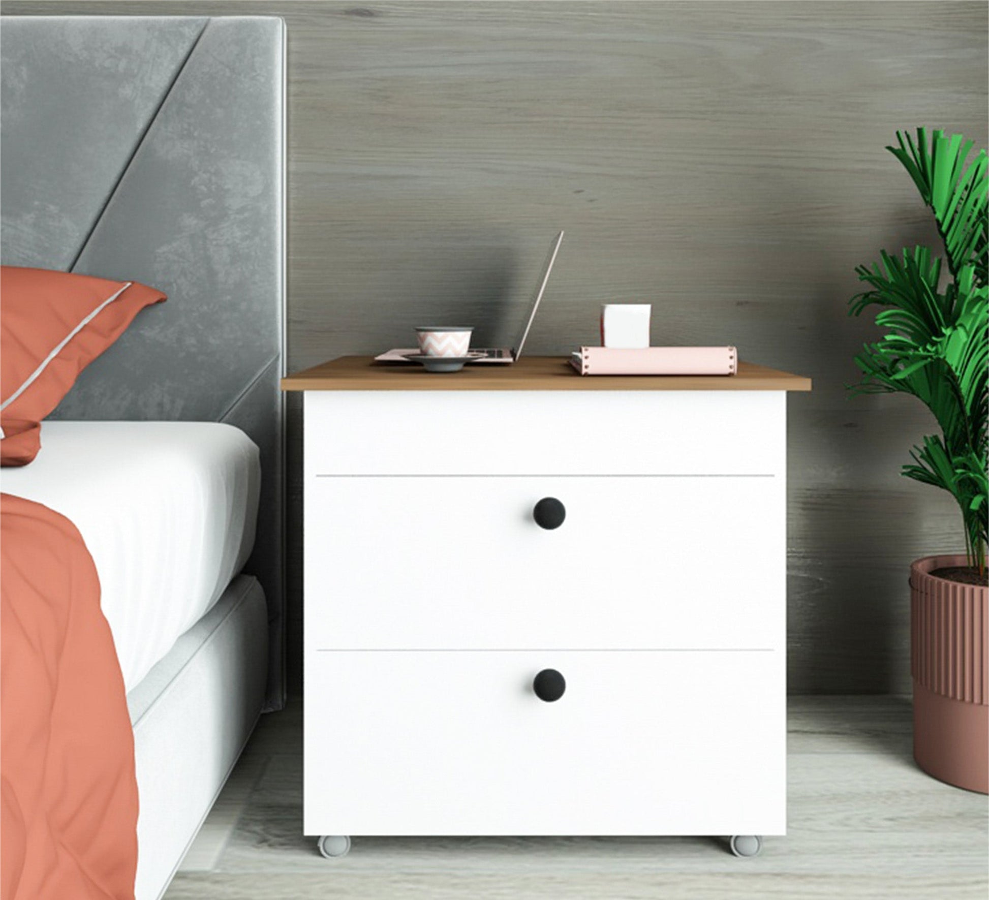 Nightstand with a brown movable surface - Vitrine Furniture - Furniture