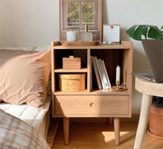 Nightstand with beige library shelves - Vitrine Furniture - Furniture