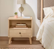 Nightstand with drawer and open shelf and decorative legs - Vitrine Furniture - Furniture