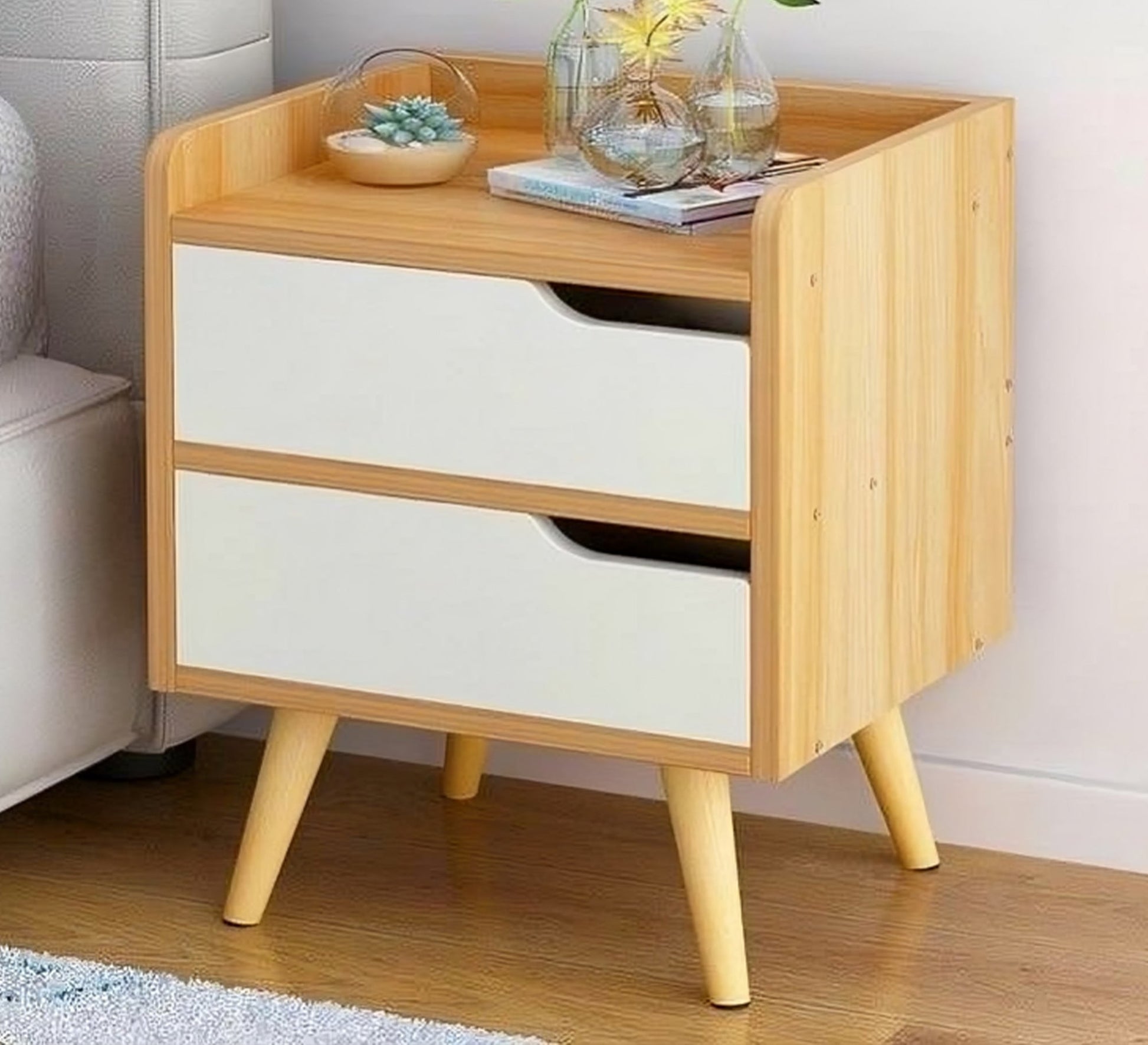 Nightstand with slanted decorative legs - Vitrine Furniture - Furniture