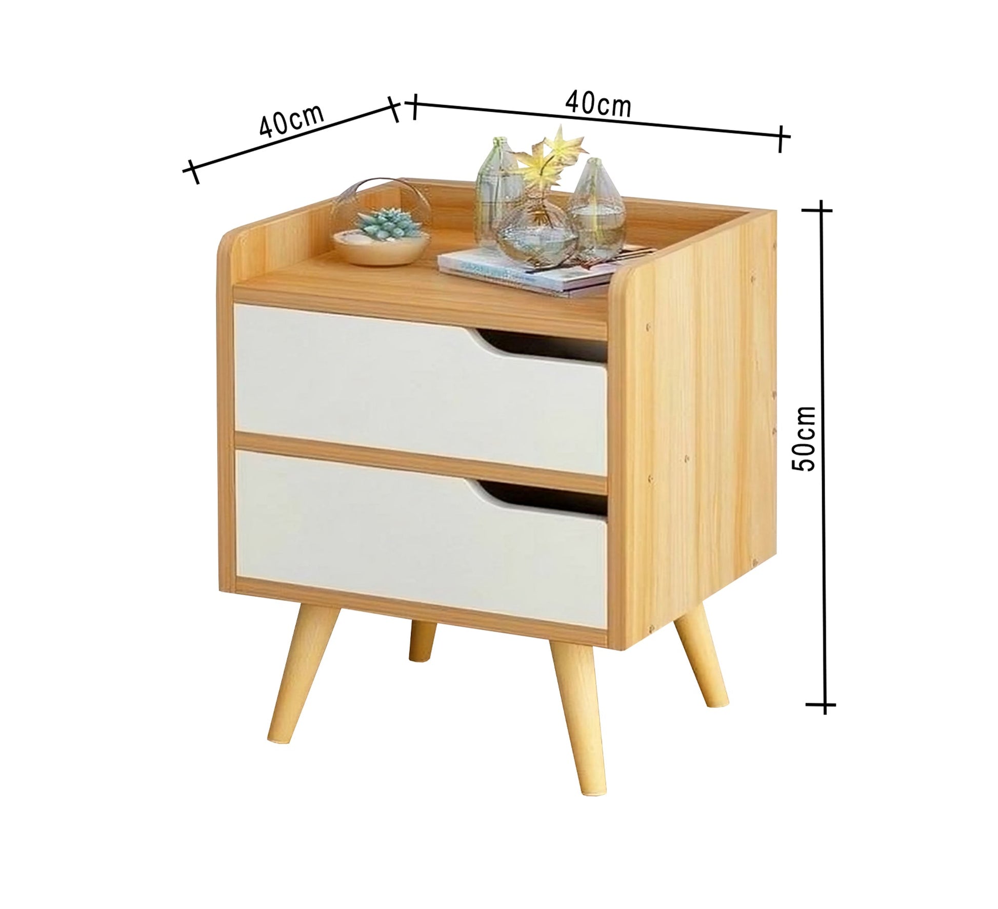 Nightstand with slanted decorative legs - Vitrine Furniture - Furniture