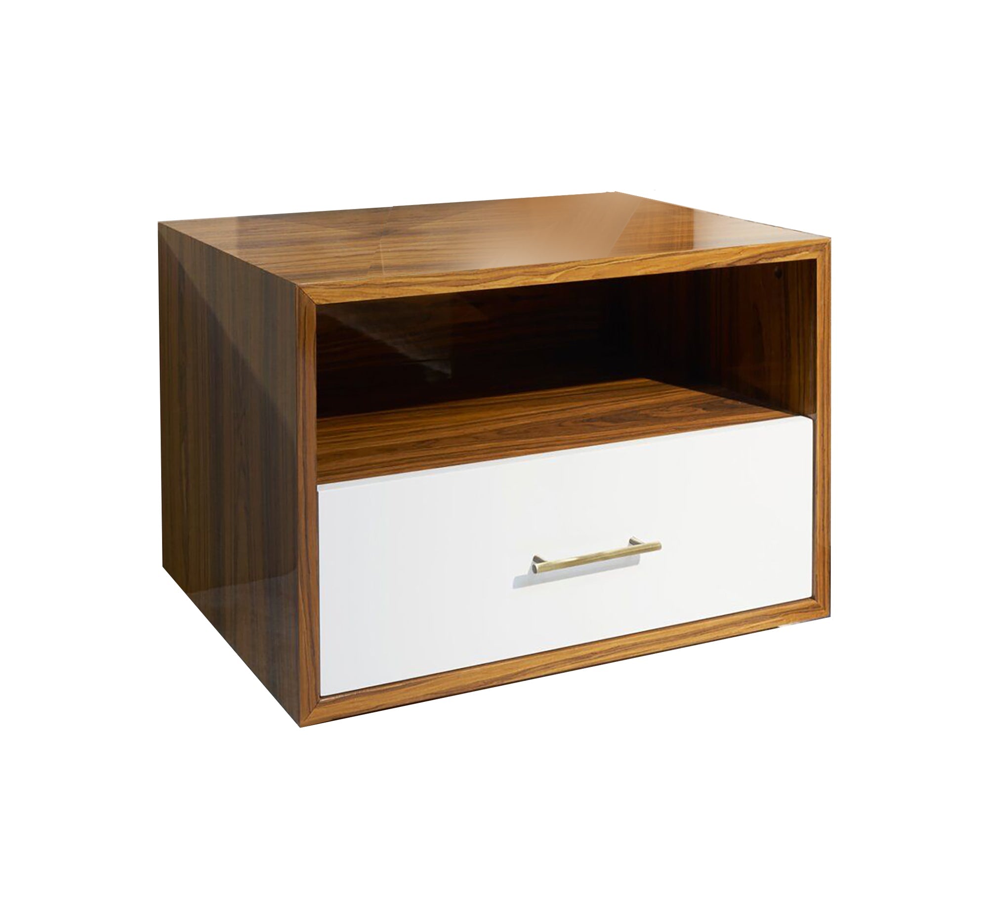Nightstand with white drawer and open shelf - Vitrine Furniture - Furniture