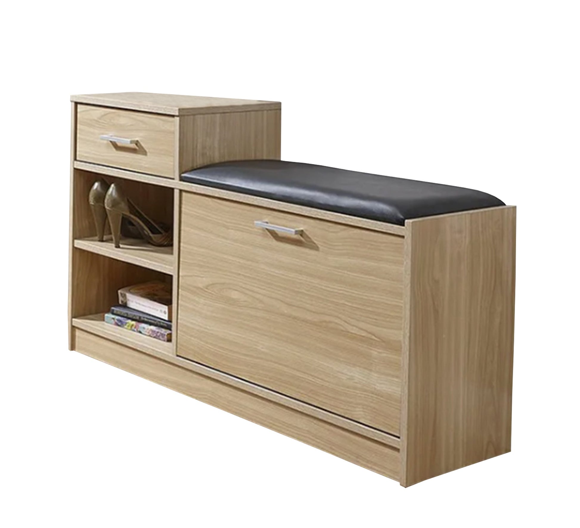 Oak shoe rack with black base - Vitrine Furniture - Furniture