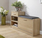 Oak shoe rack with black base - Vitrine Furniture - Furniture