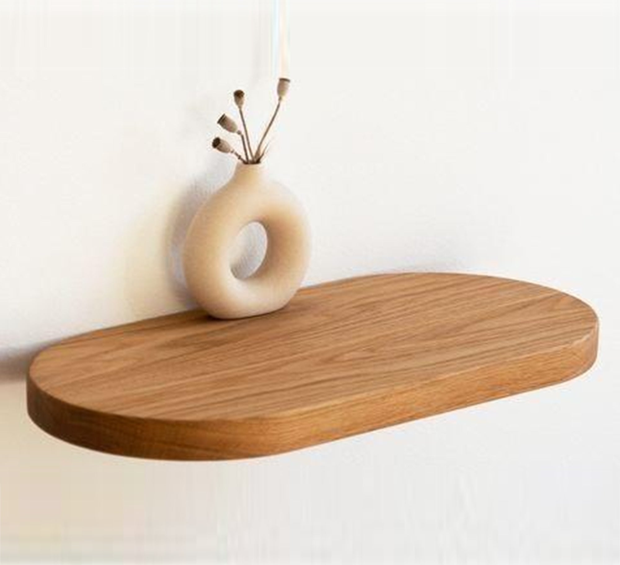 Oak Wood Wall Shelf - Vitrine Furniture - Décor