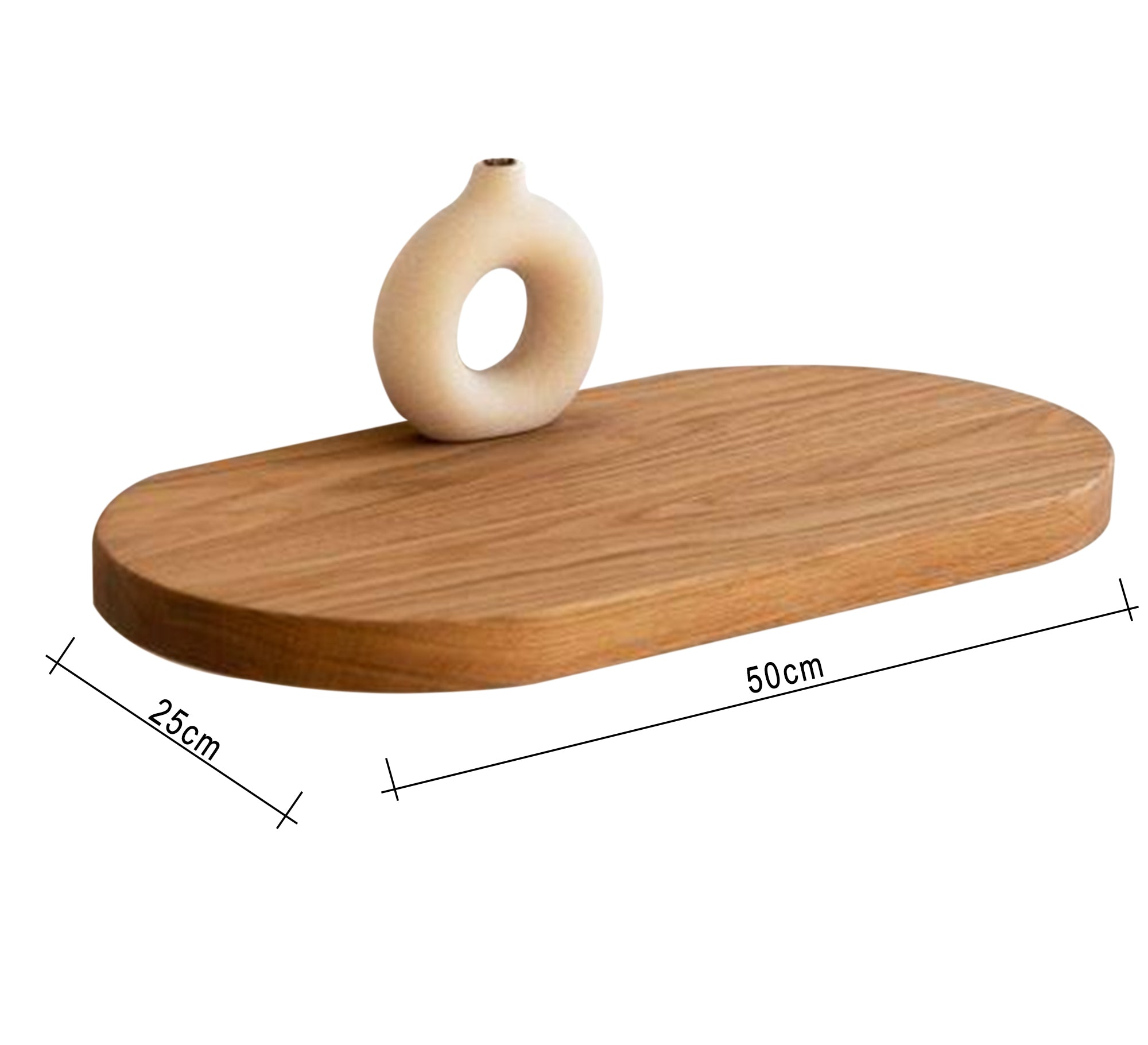 Oak Wood Wall Shelf - Vitrine Furniture - Décor