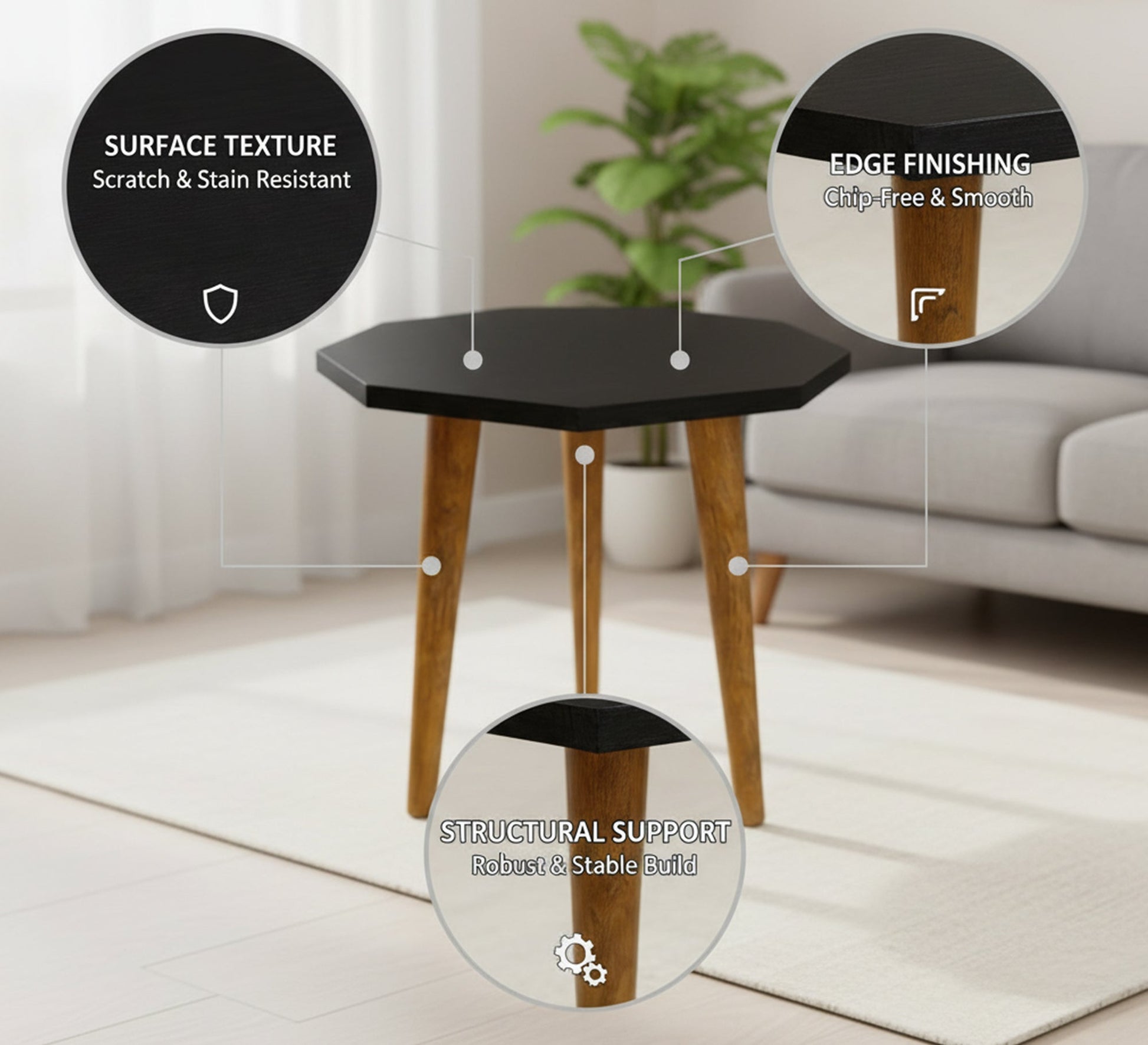 Octagonal side table - Vitrine Furniture - Side Tables