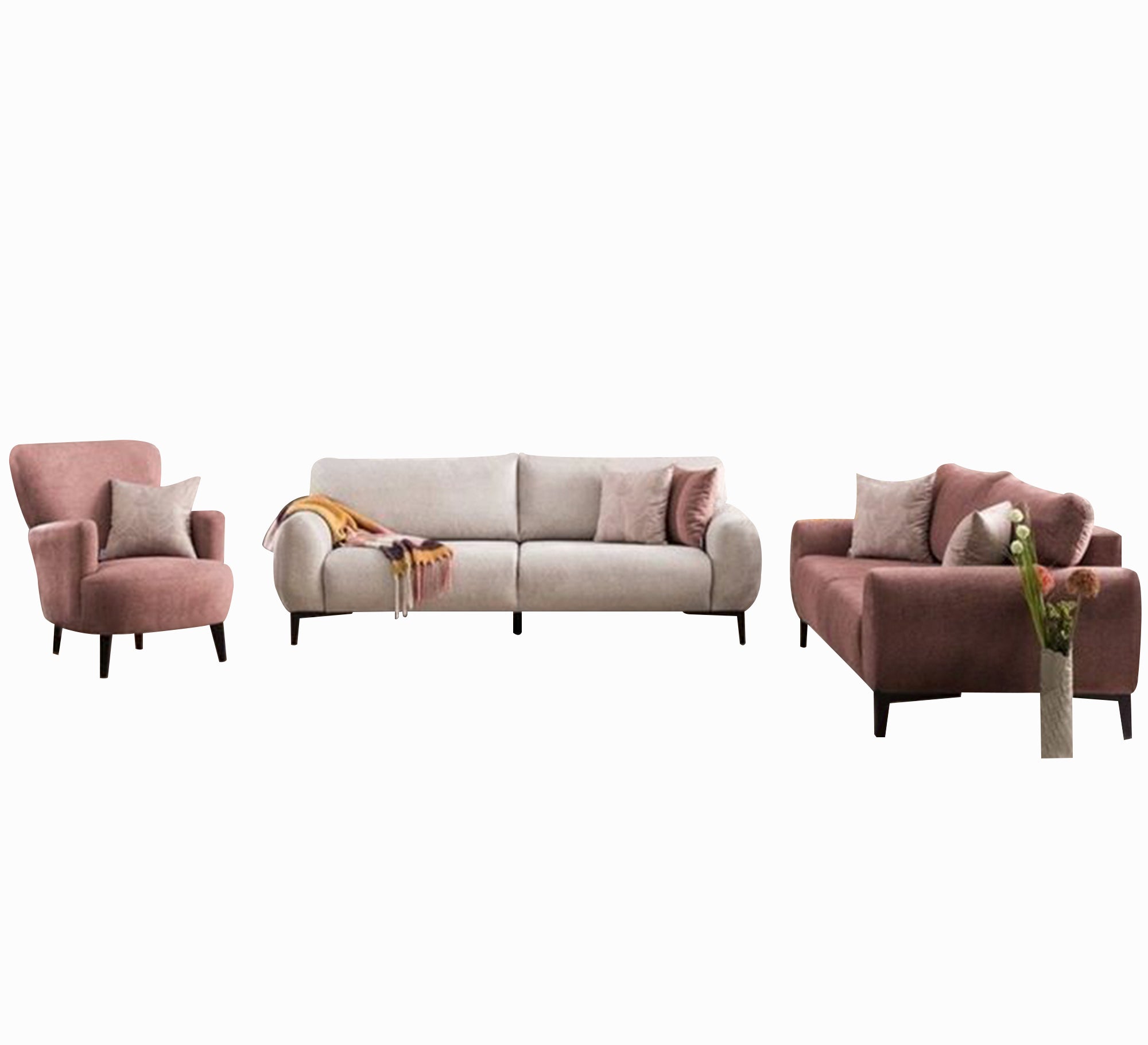 Off - white and cashmere living room set - Vitrine Furniture - Furniture