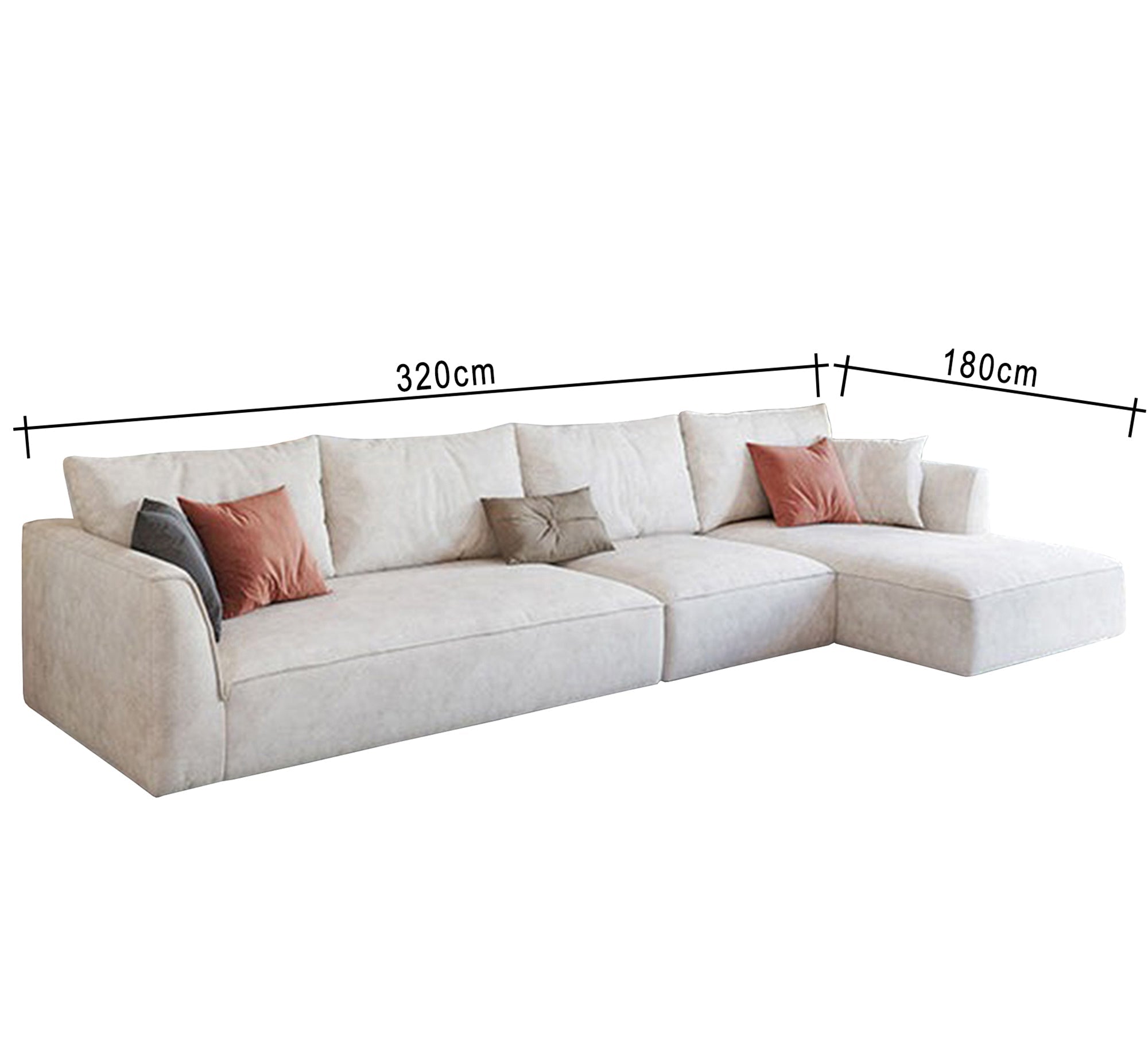 off - white corner with a chaise longue - Vitrine Furniture - Furniture