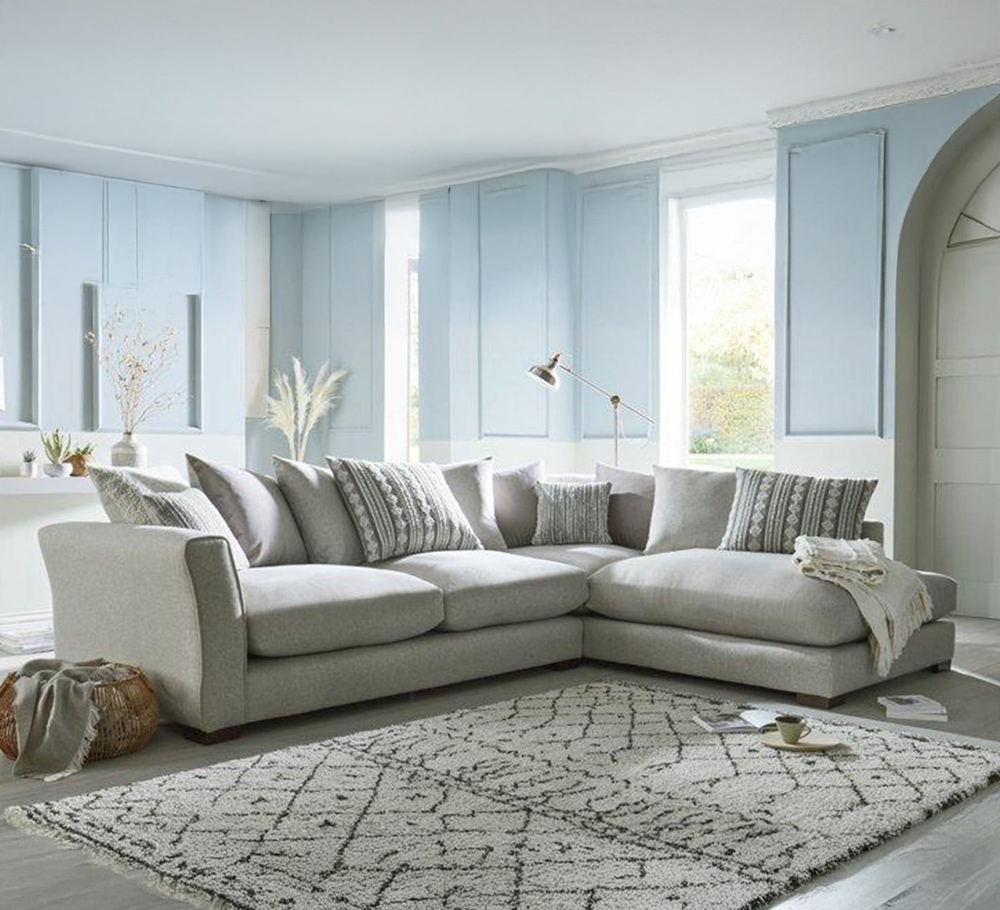 Off - white L - shaped corner - Vitrine Furniture - Furniture