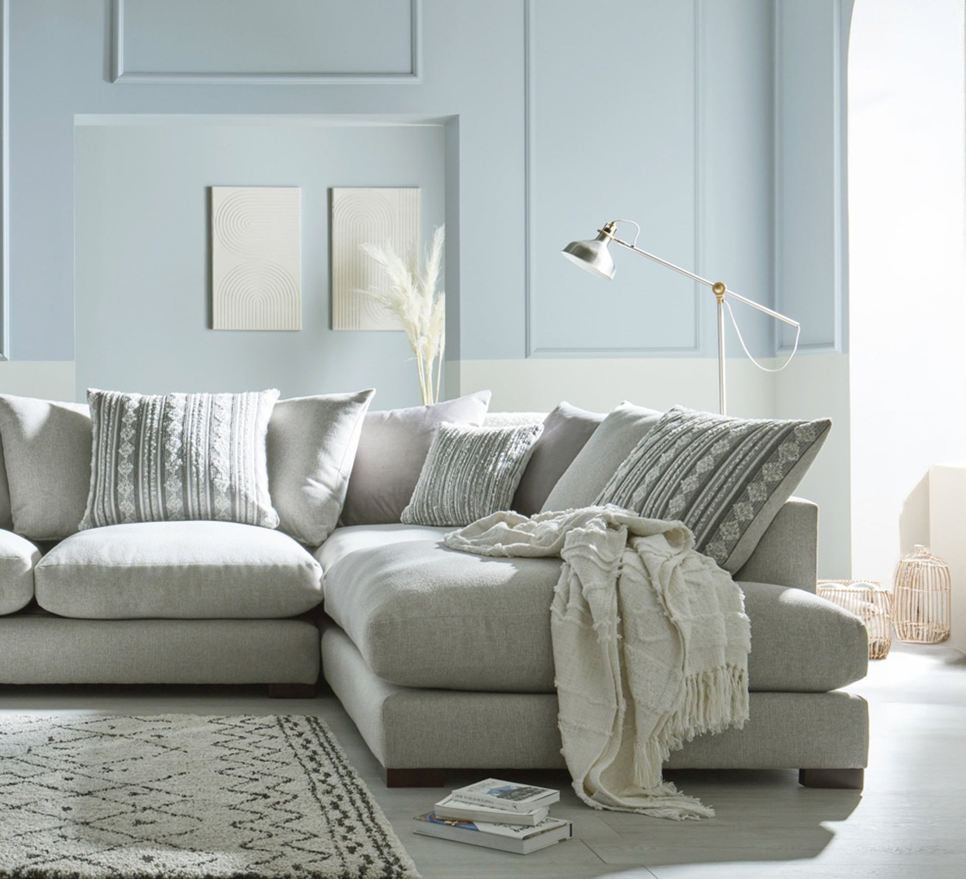 Off - white L - shaped corner - Vitrine Furniture - Furniture