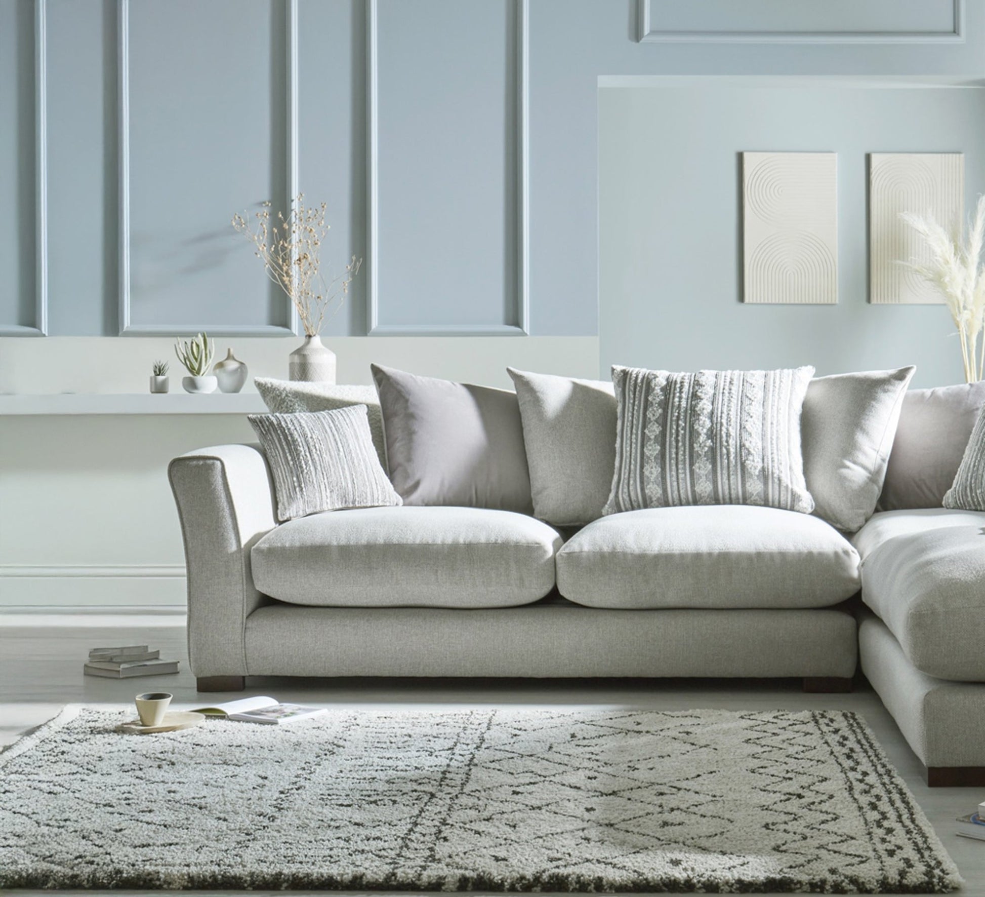 Off - white L - shaped corner - Vitrine Furniture - Furniture