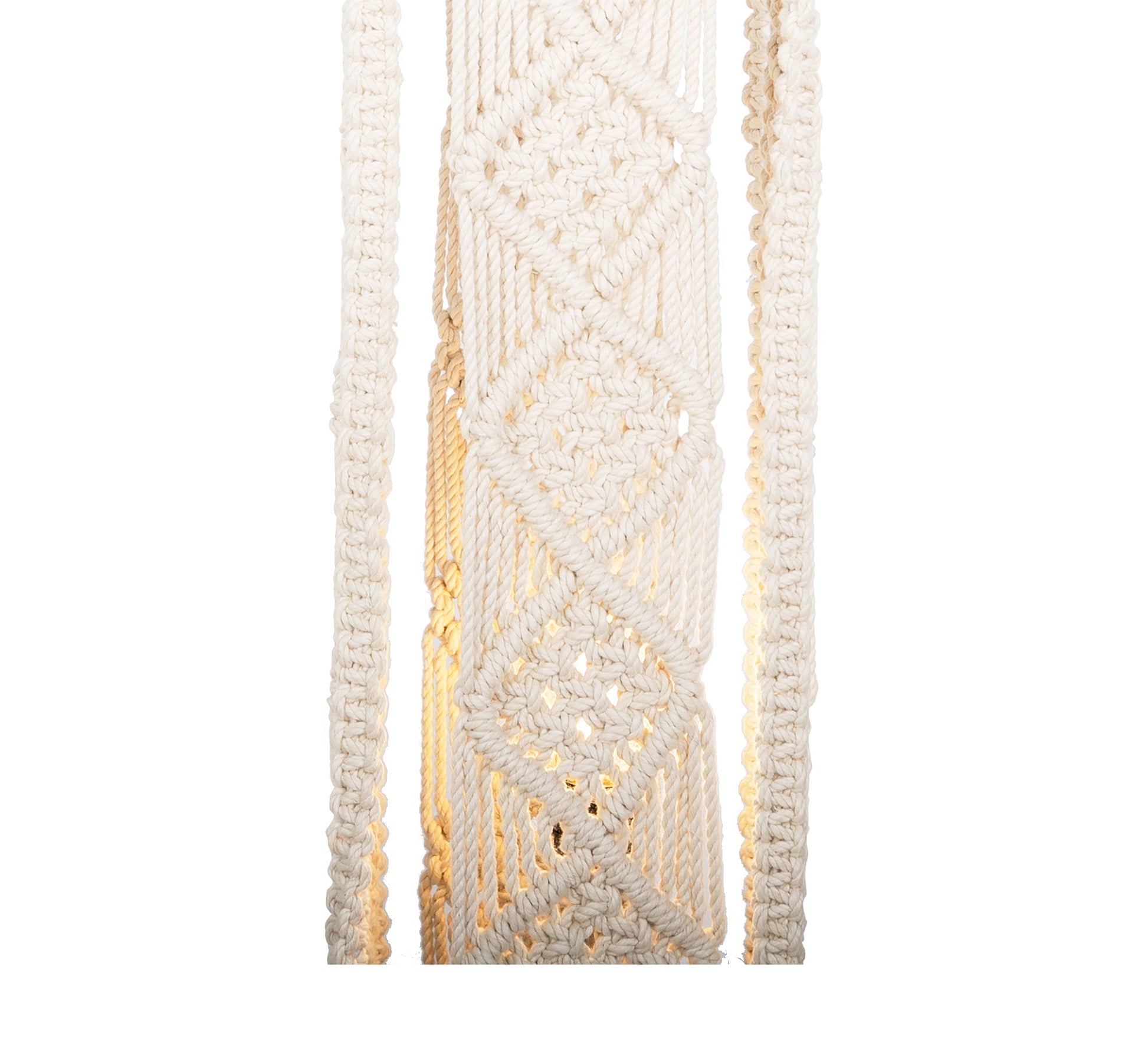 Off - white macramé floor lamp - Vitrine Furniture - Lighting