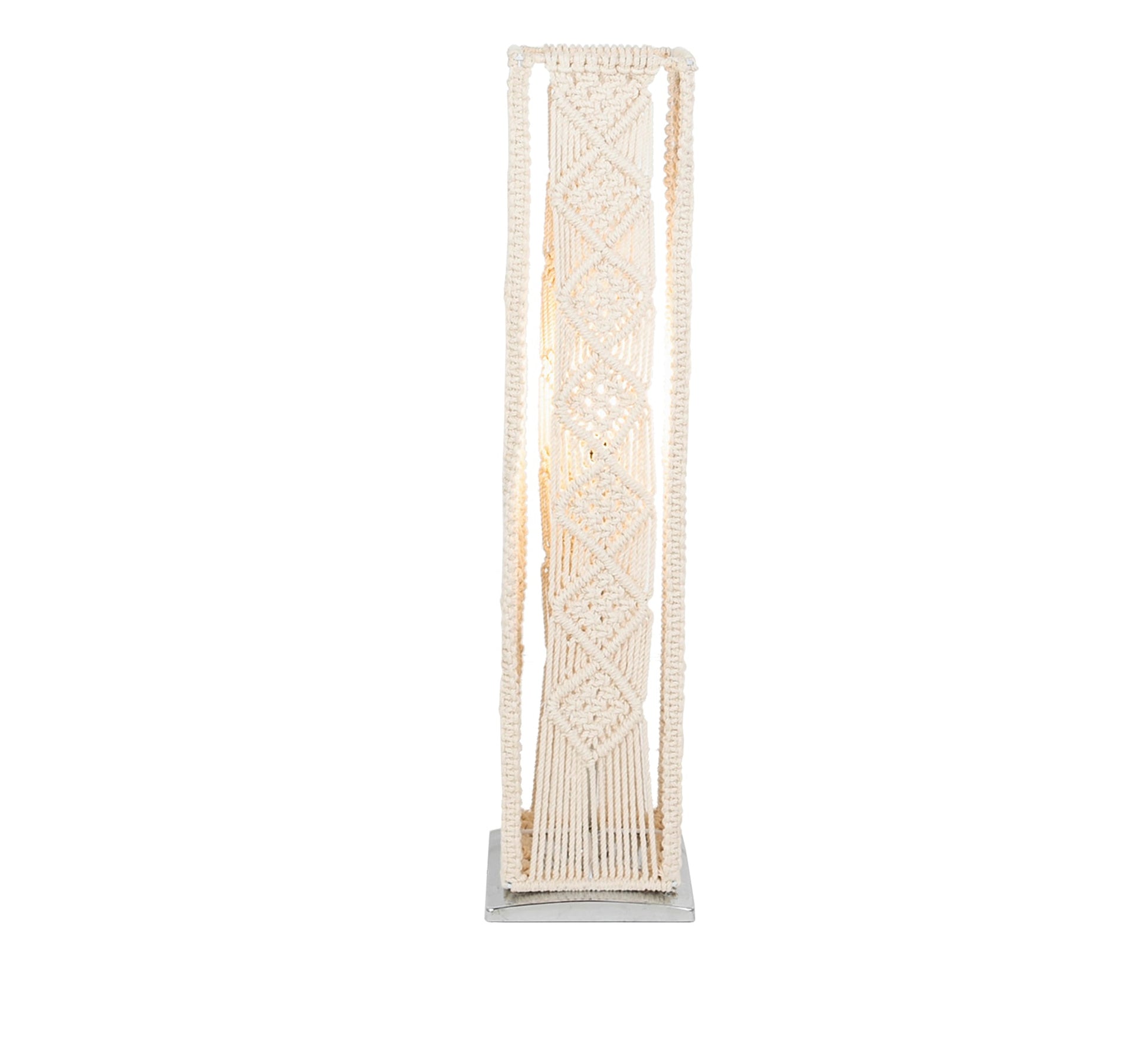 Off - white macramé floor lamp - Vitrine Furniture - Lighting