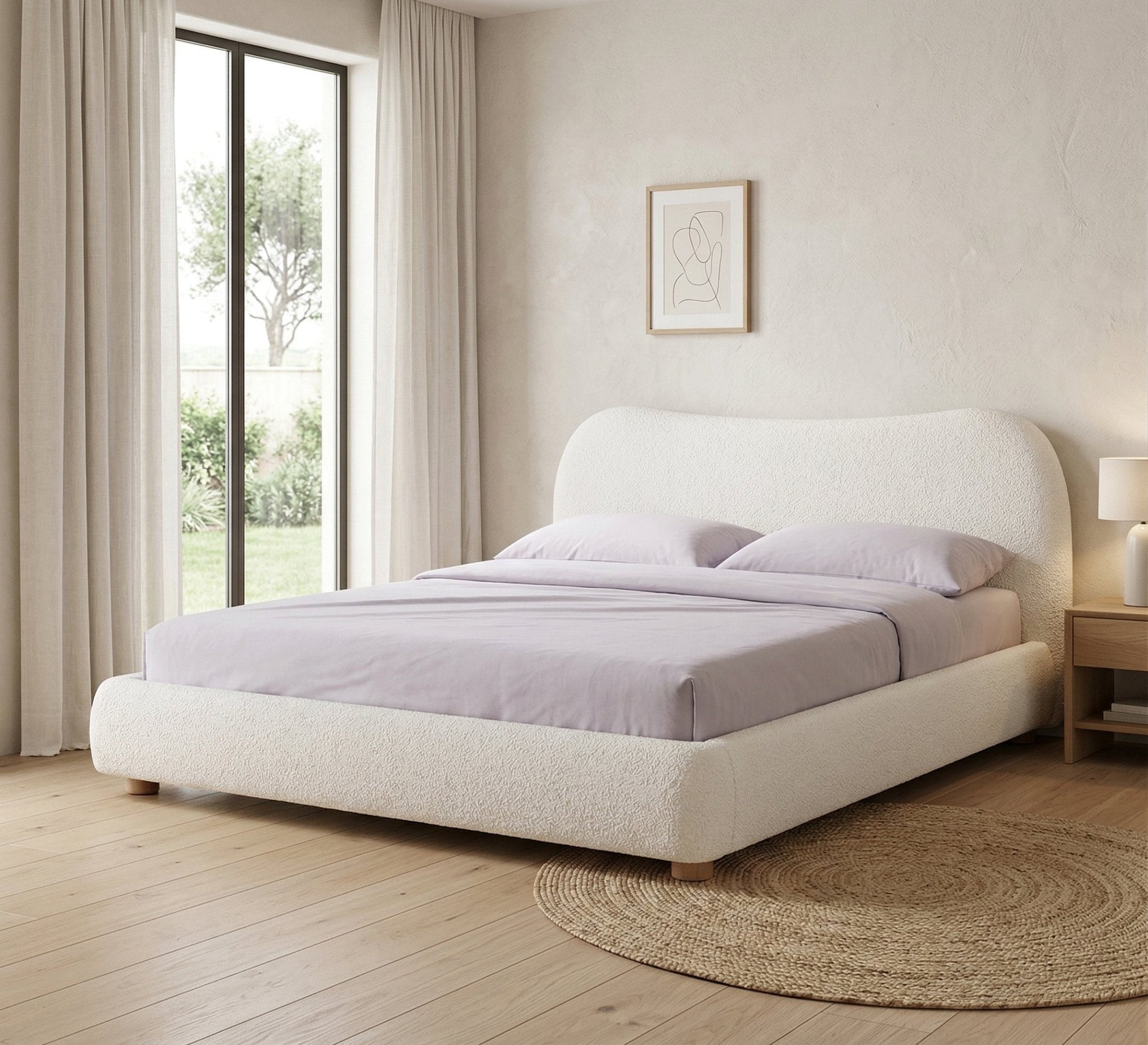 Off white Queen size bed - Vitrine Furniture - Beds