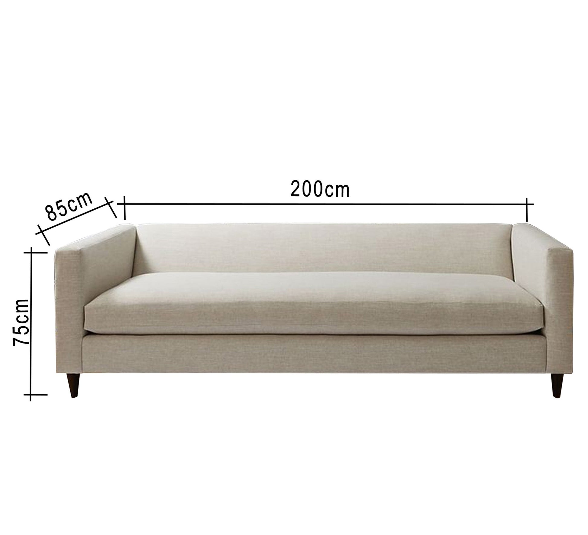 Off white sofa with attached back and armrests - Vitrine Furniture - Living room Sofas