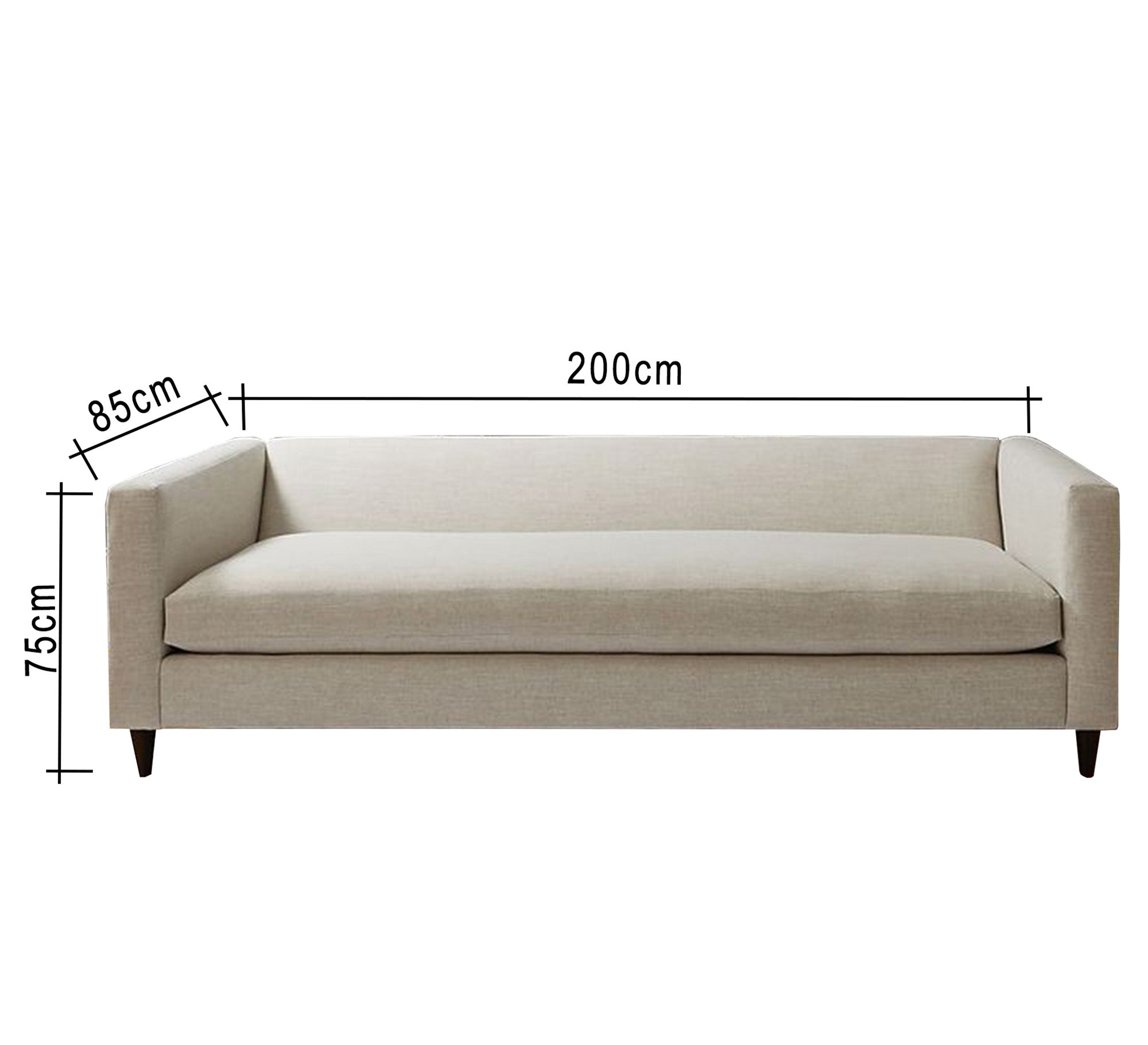 Off white sofa with attached back and armrests - Vitrine Furniture - Living room Sofas