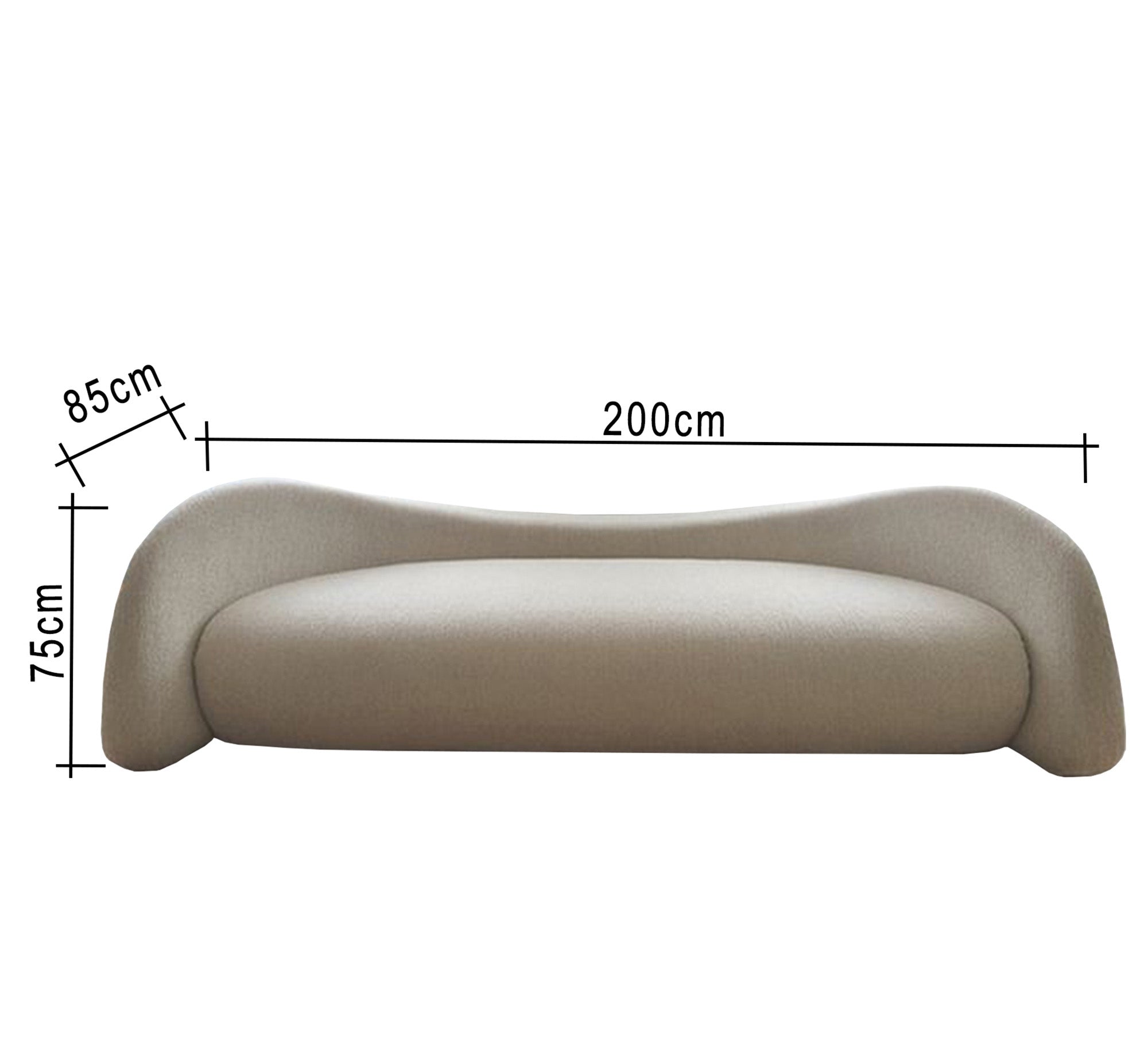 Off - White Sofa with Corrugated Backrest - Vitrine Furniture - Living room Sofas