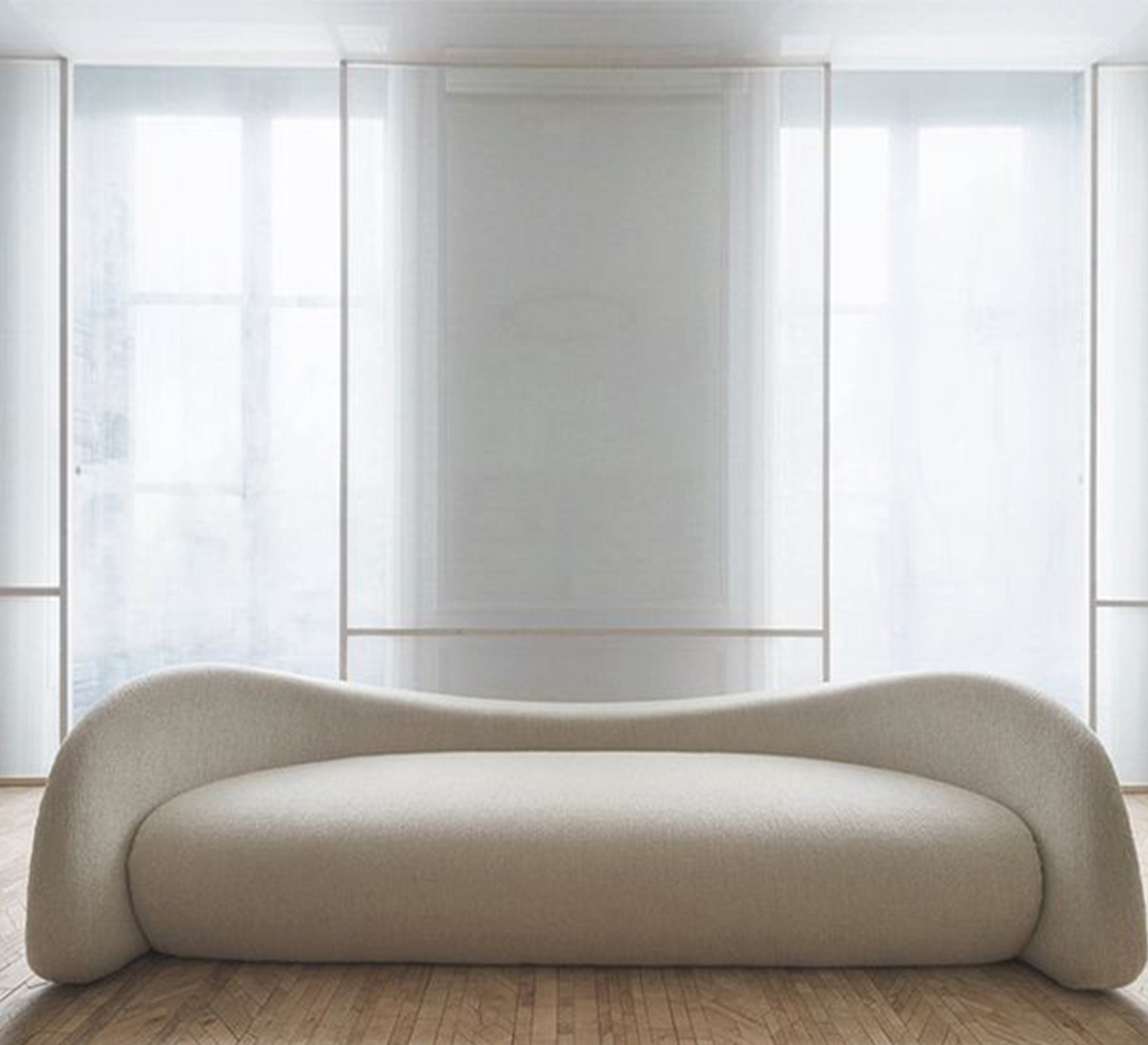 Off - White Sofa with Corrugated Backrest - Vitrine Furniture - Living room Sofas