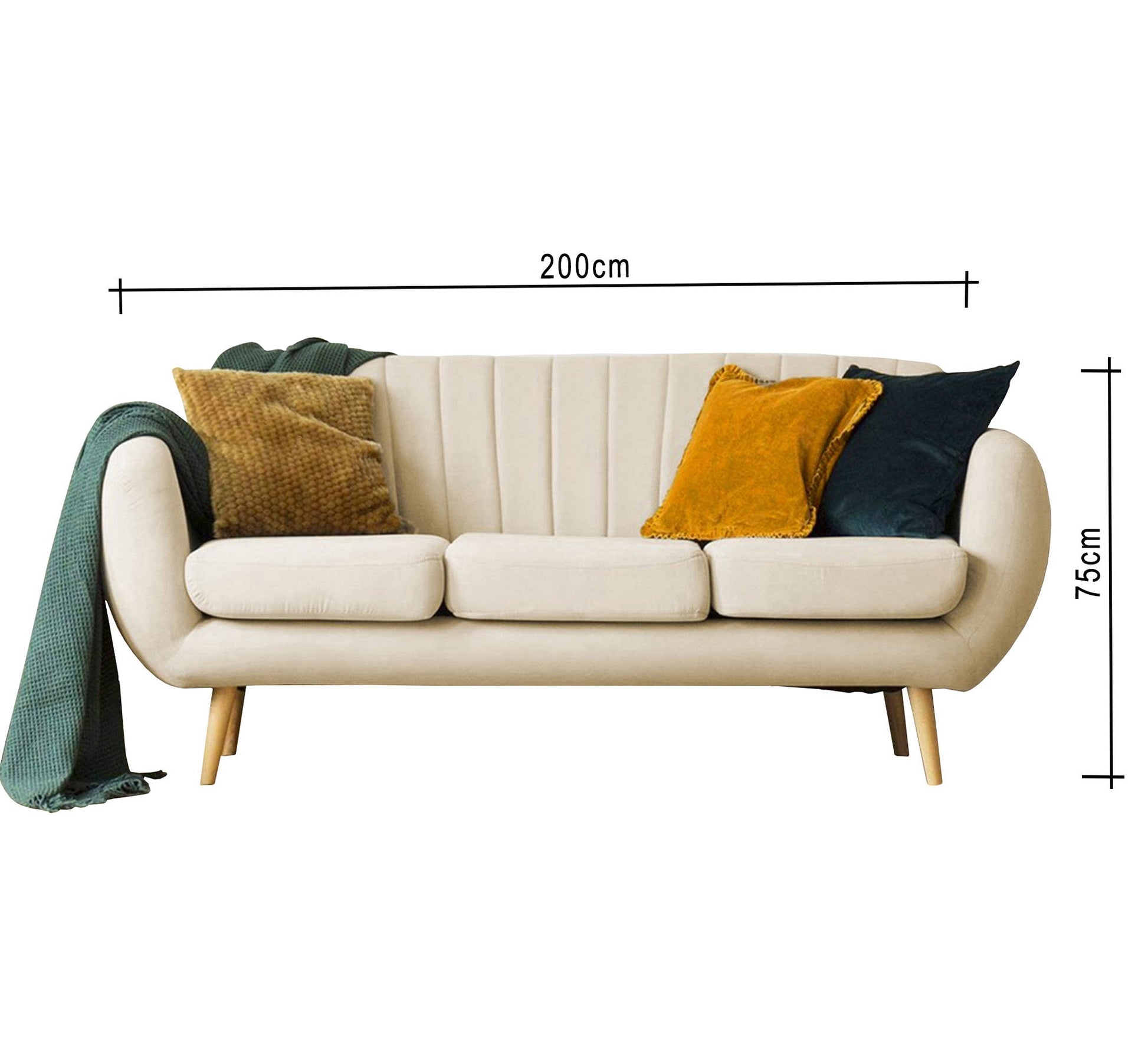 Off white triple sofa - Vitrine Furniture - Sofas