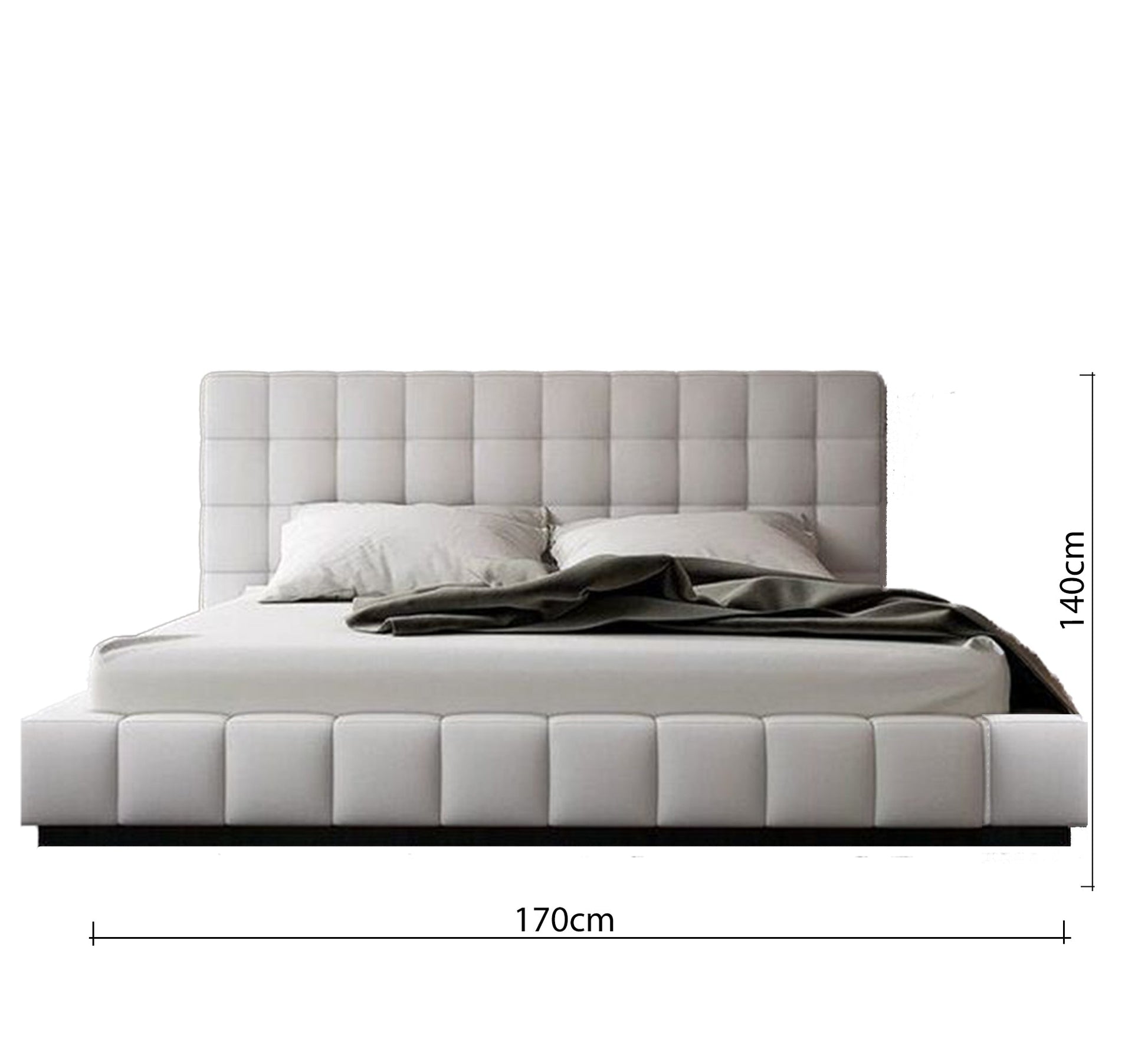 Off white upholstered bed with modern design and superior comfort - Vitrine Furniture - Furniture