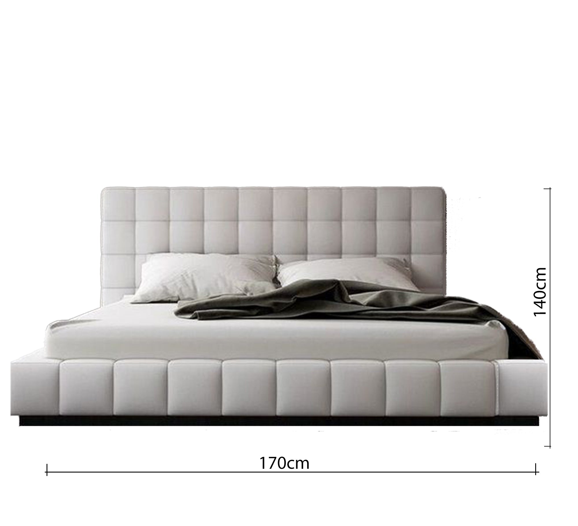 Off white upholstered bed with modern design and superior comfort - Vitrine Furniture - Furniture