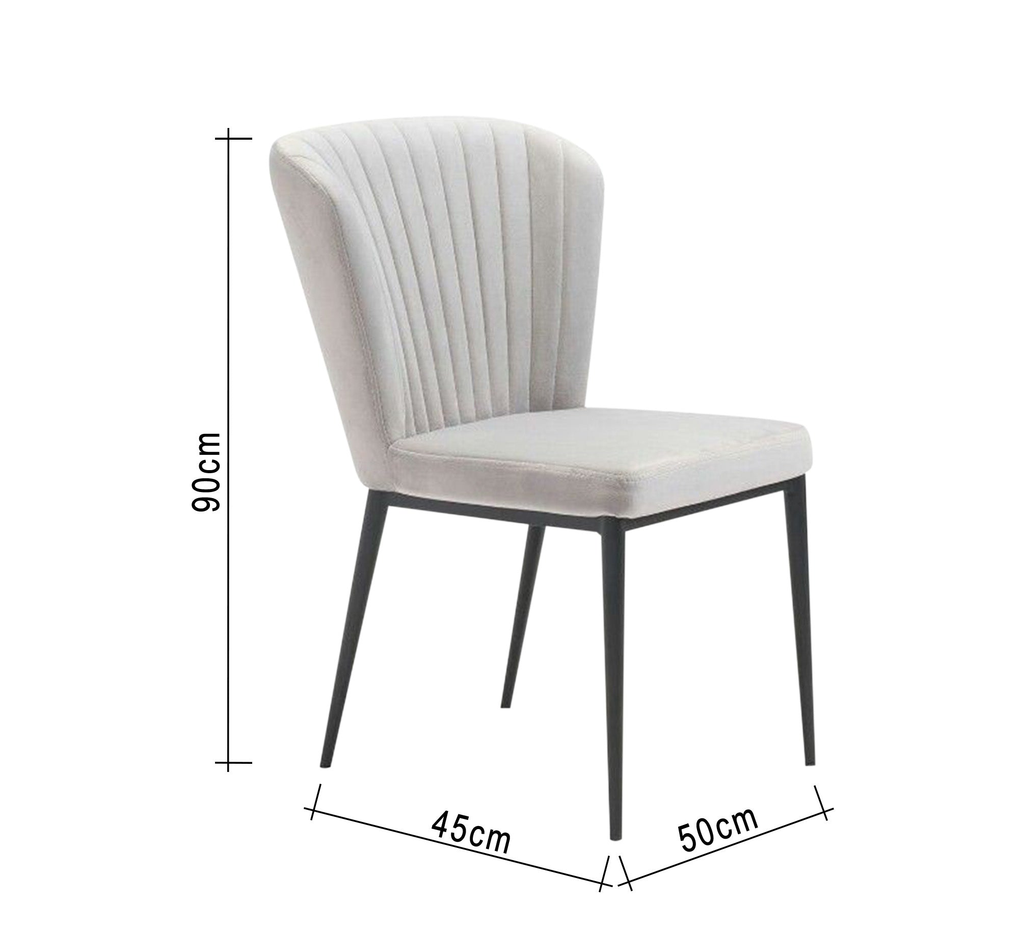 Off white upholstered simple chair - Vitrine Furniture - Furniture