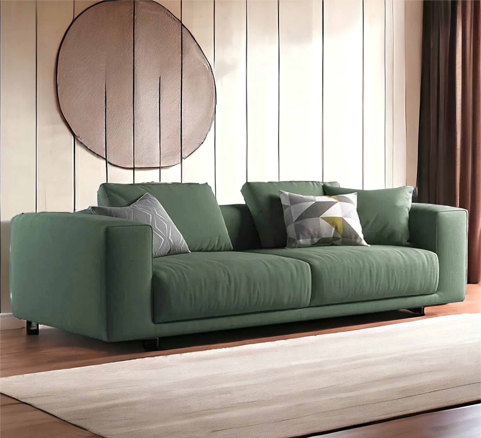 Olive color sofa - Vitrine Furniture - Furniture