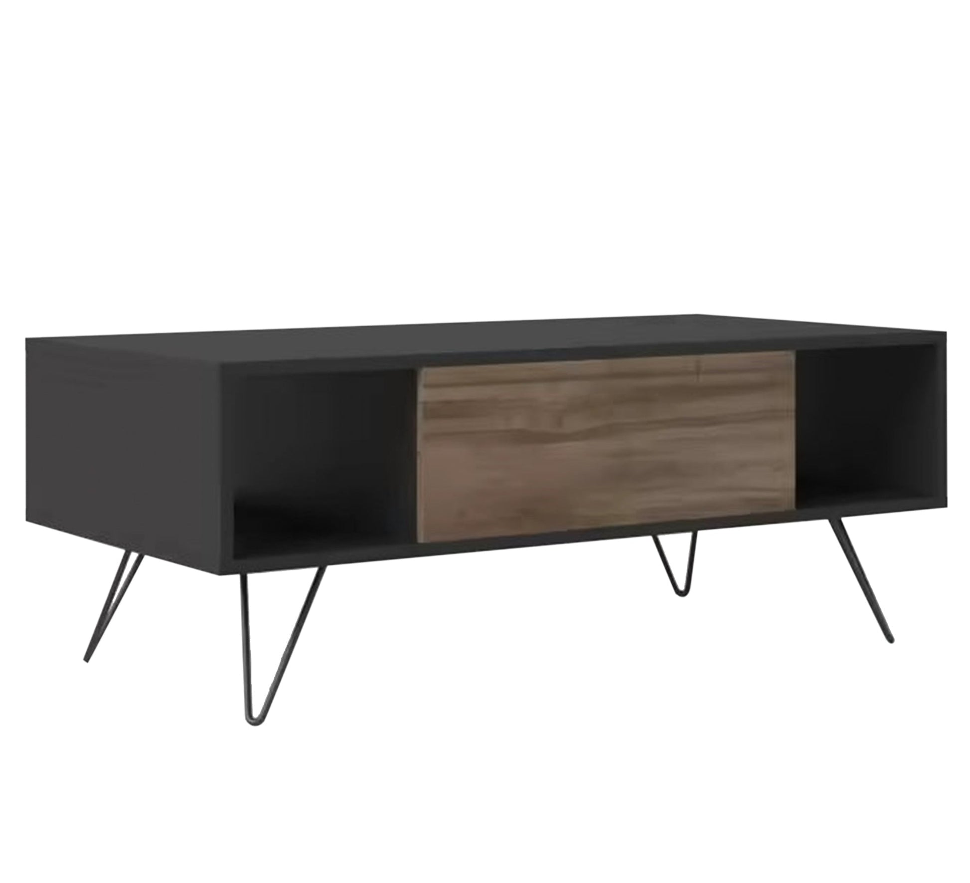 One - door living room table with two shelves and metal legs - Vitrine Furniture - Furniture