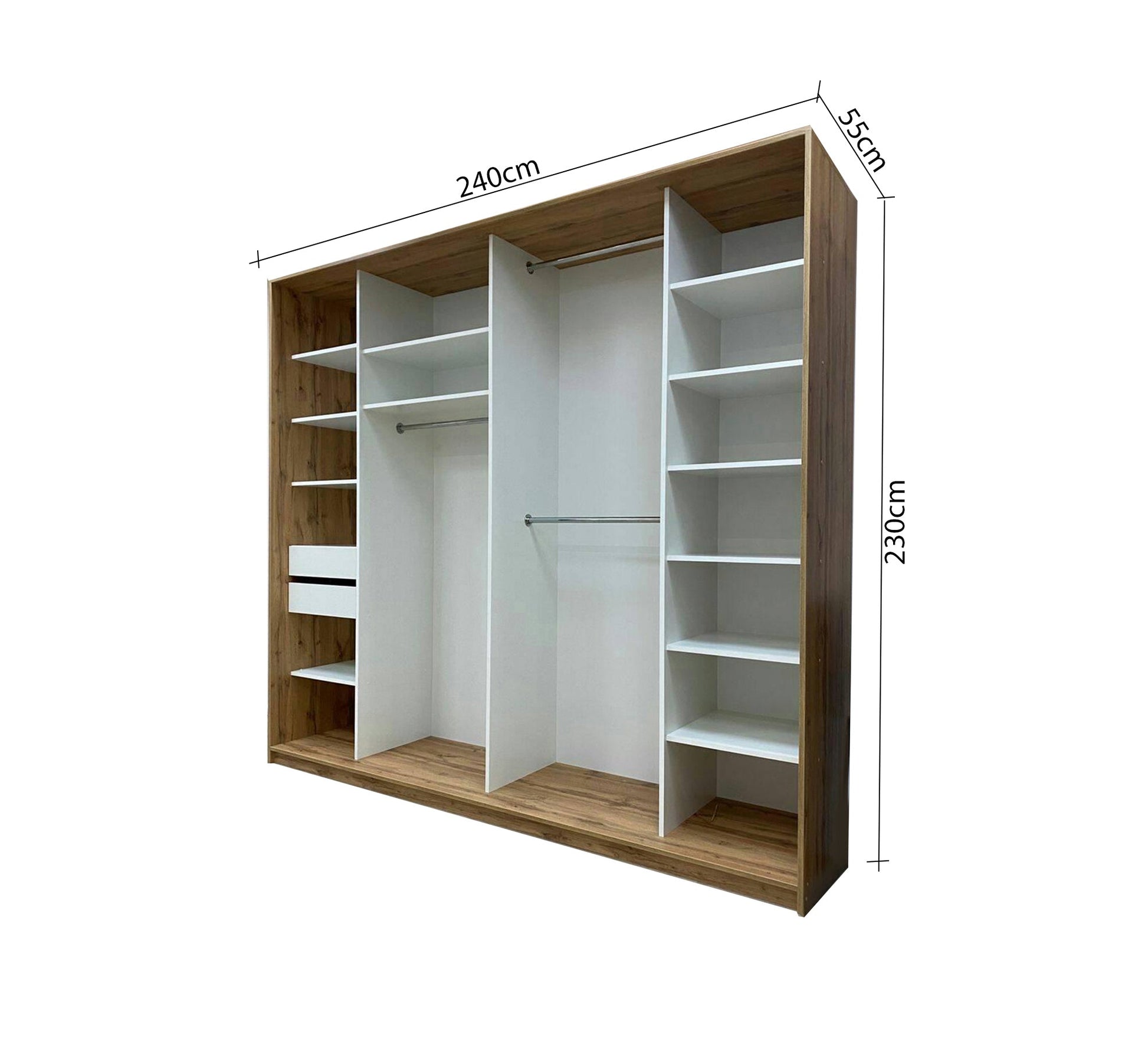 Open big wardrobe with shelves and two drawers - Vitrine Furniture - Furniture