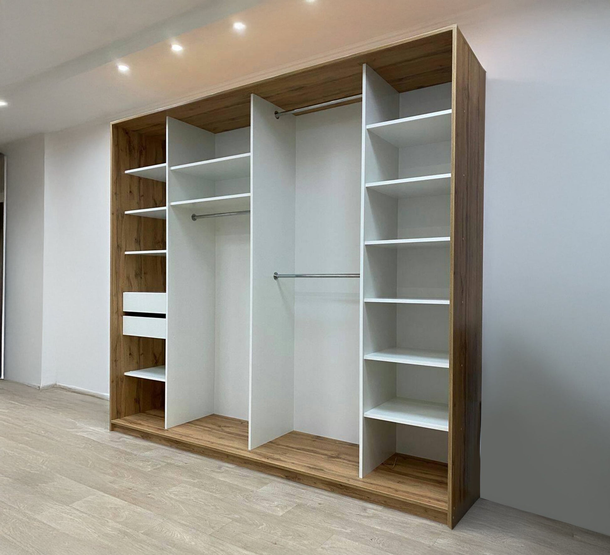 Open big wardrobe with shelves and two drawers - Vitrine Furniture - Furniture