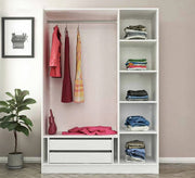 Open wardrobe with hanging unit, shelves, and two drawers - Vitrine Furniture - Furniture