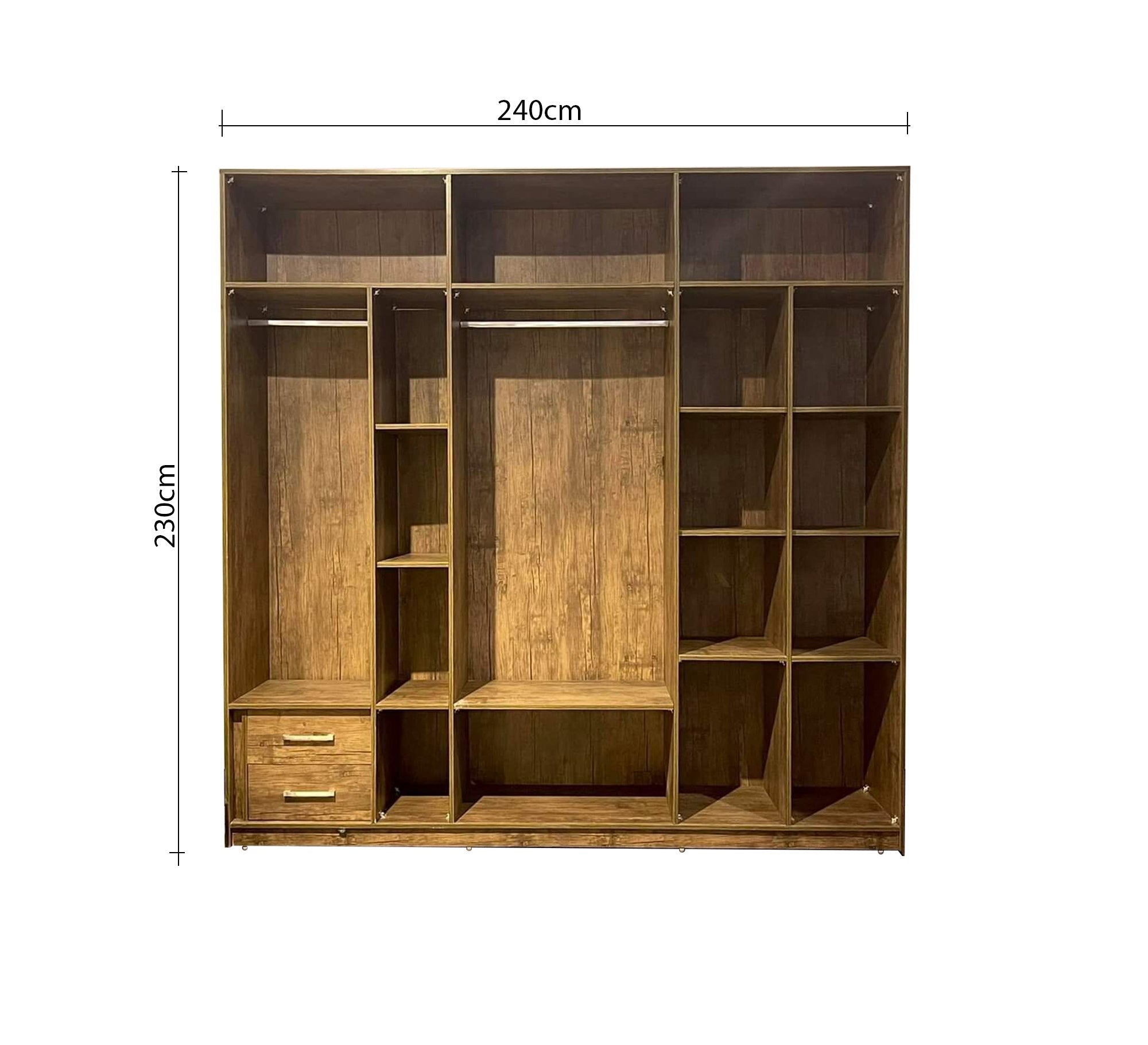 Open wardrobe with shelves and two drawers - Vitrine Furniture - Furniture