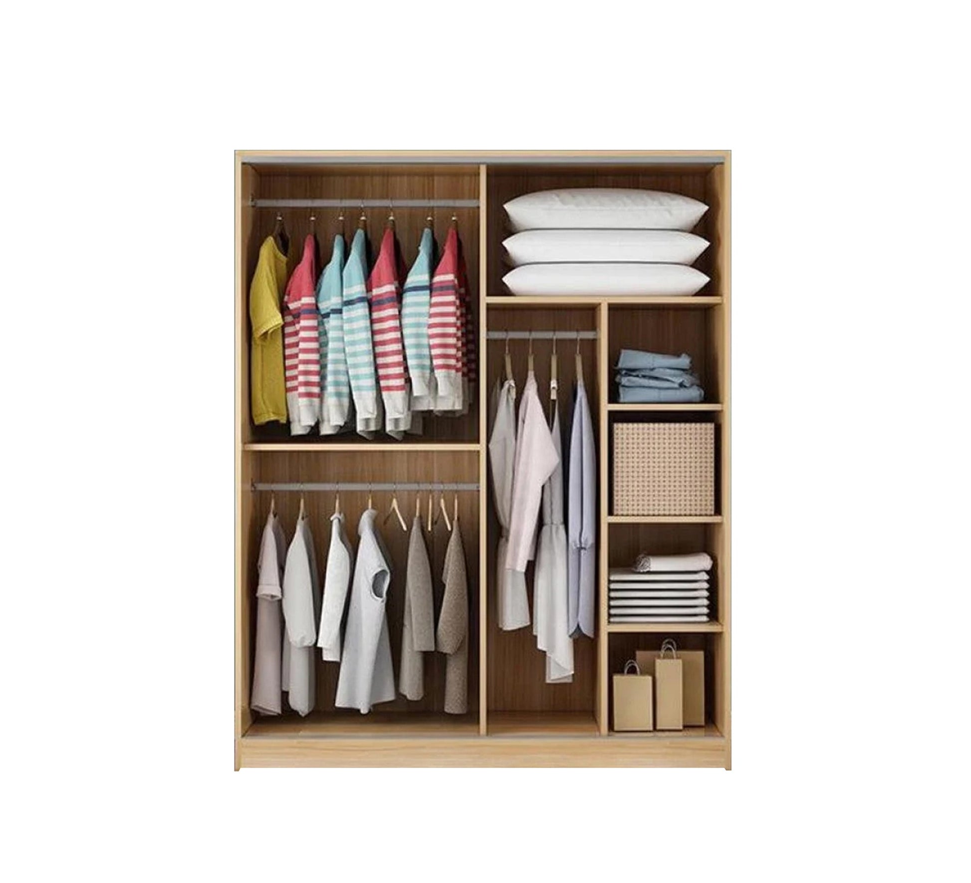 Open wardrobe with wooden design - Vitrine Furniture - Furniture