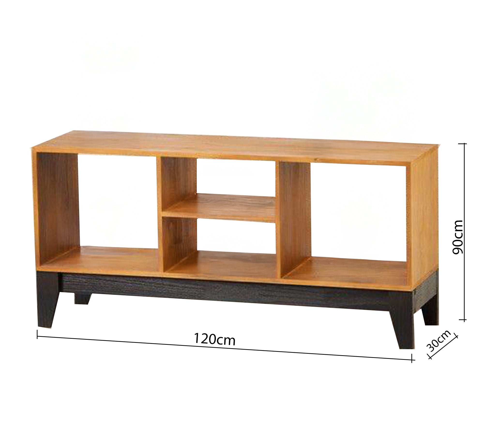 Open wooden shelves with a black base - Vitrine Furniture - Furniture
