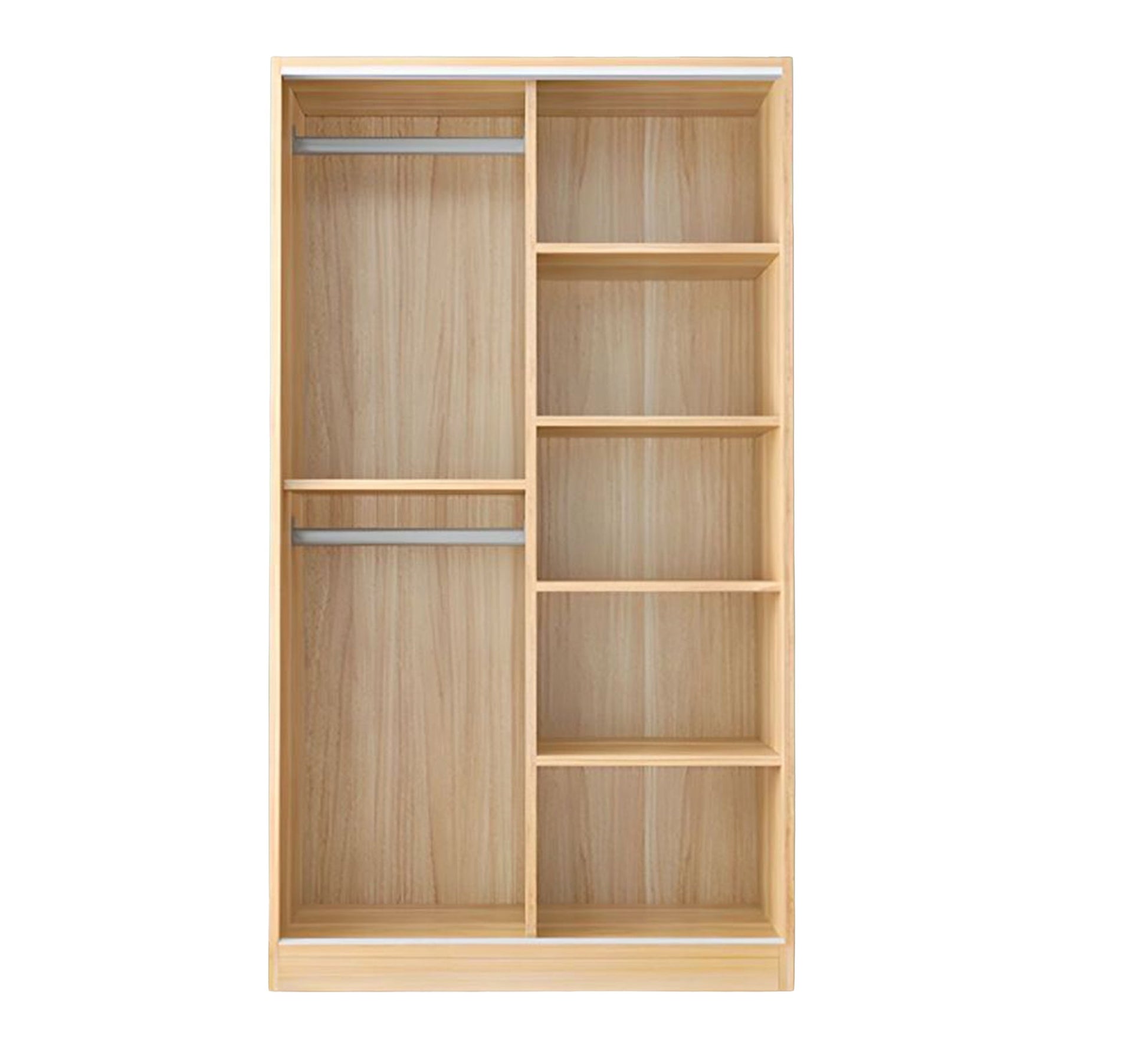 Open wooden wardrobe with shelves and hanging hooks - Vitrine Furniture - Wardrobes