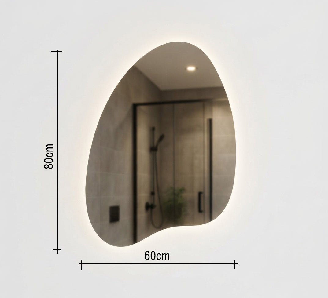 Organic-shaped mirror with backlighting - Vitrine Furniture - Mirrors