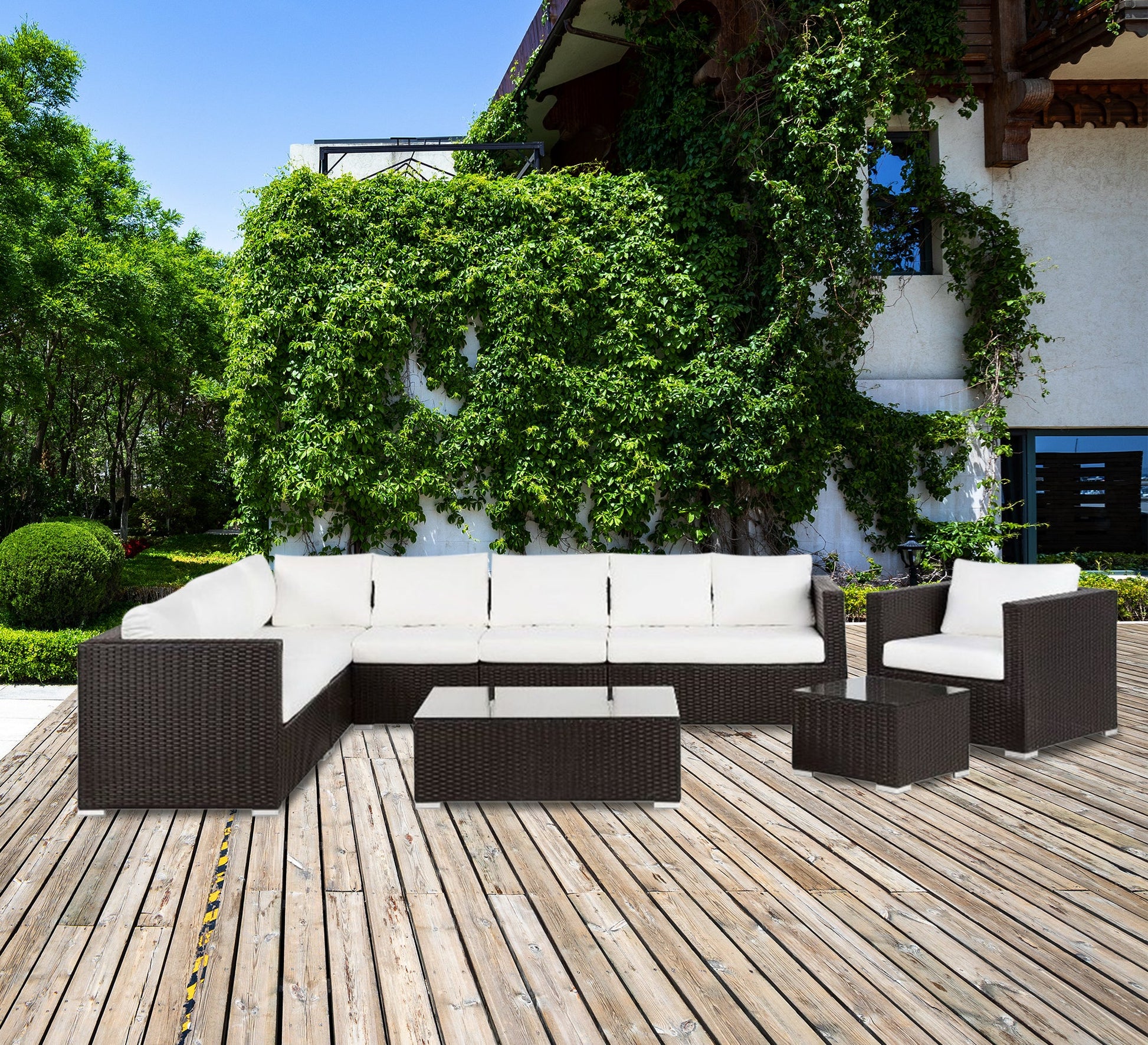 Outdoor corner seating made of rattan - Vitrine Furniture - Outdoor Products