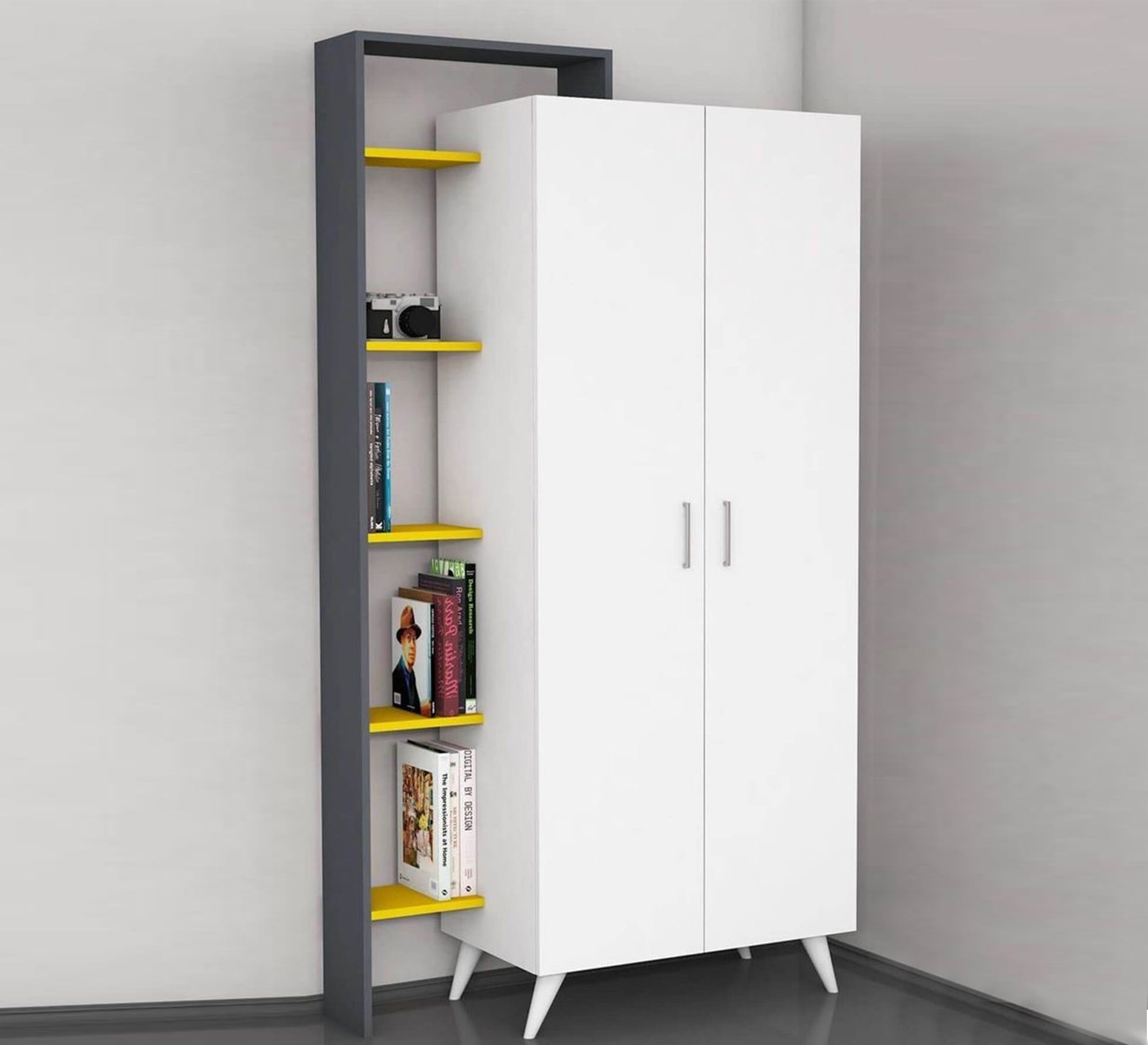 Outdoor Elegant White Cupboard Library - Vitrine Furniture - Furniture