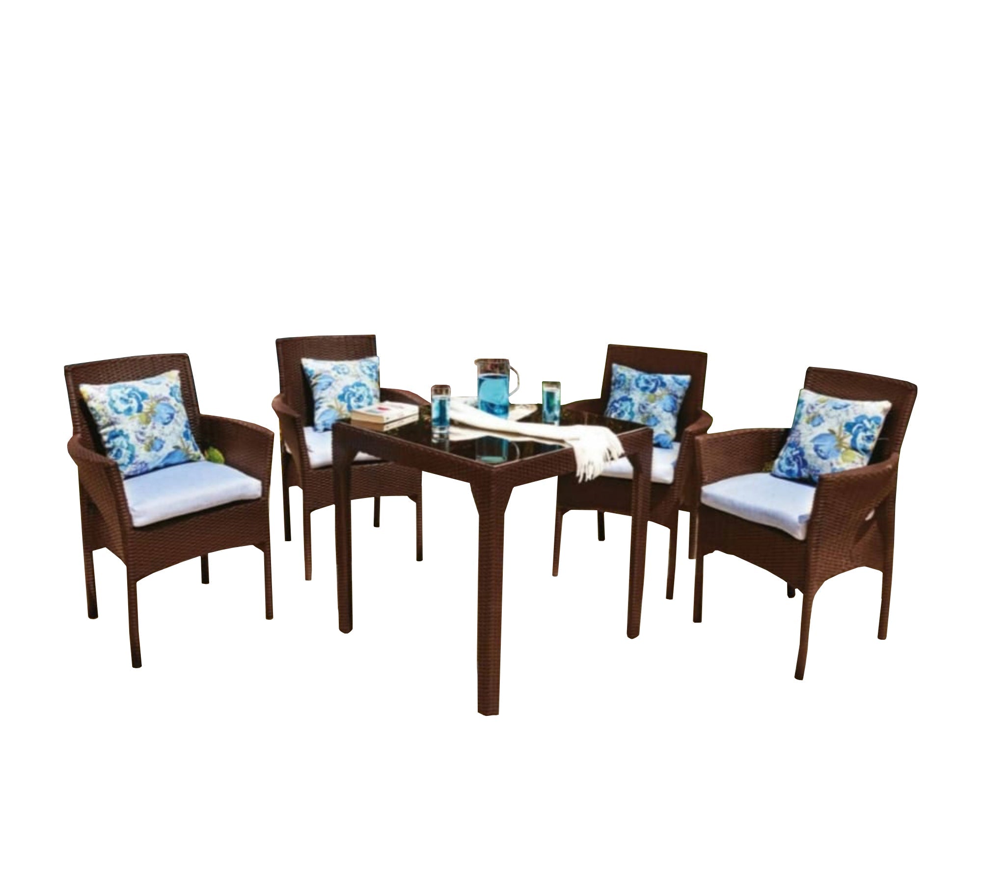 Outdoor seating set made of brown synthetic rattan - Vitrine Furniture - Outdoor Products