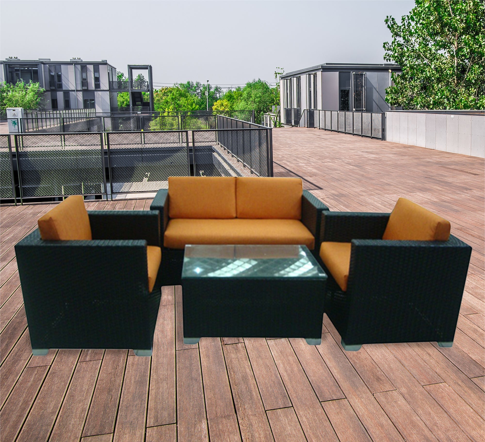 Outdoor seating set with a rectangular table - Vitrine Furniture - Outdoor Products