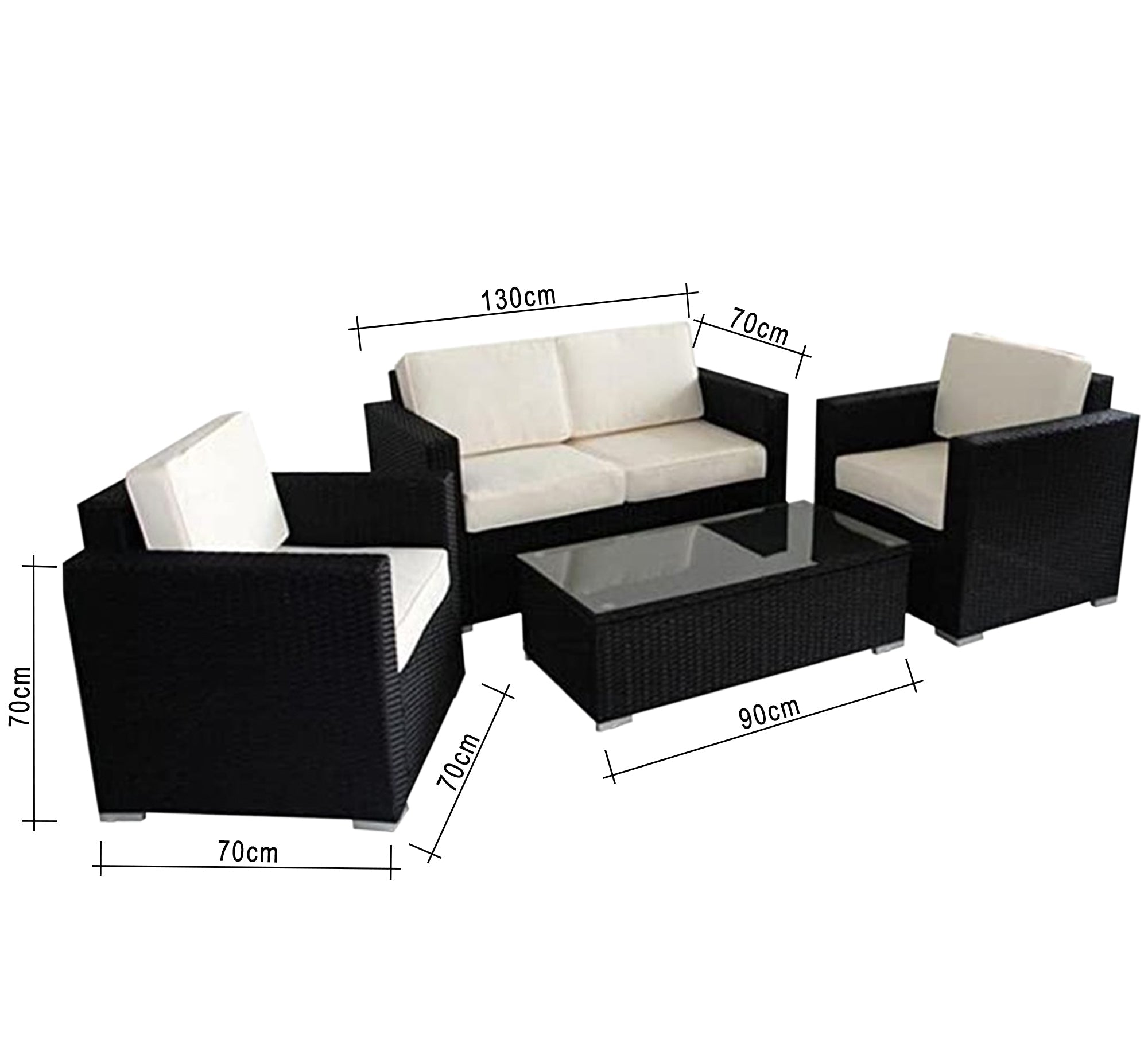 Outdoor seating set with a rectangular table - Vitrine Furniture - Outdoor Products