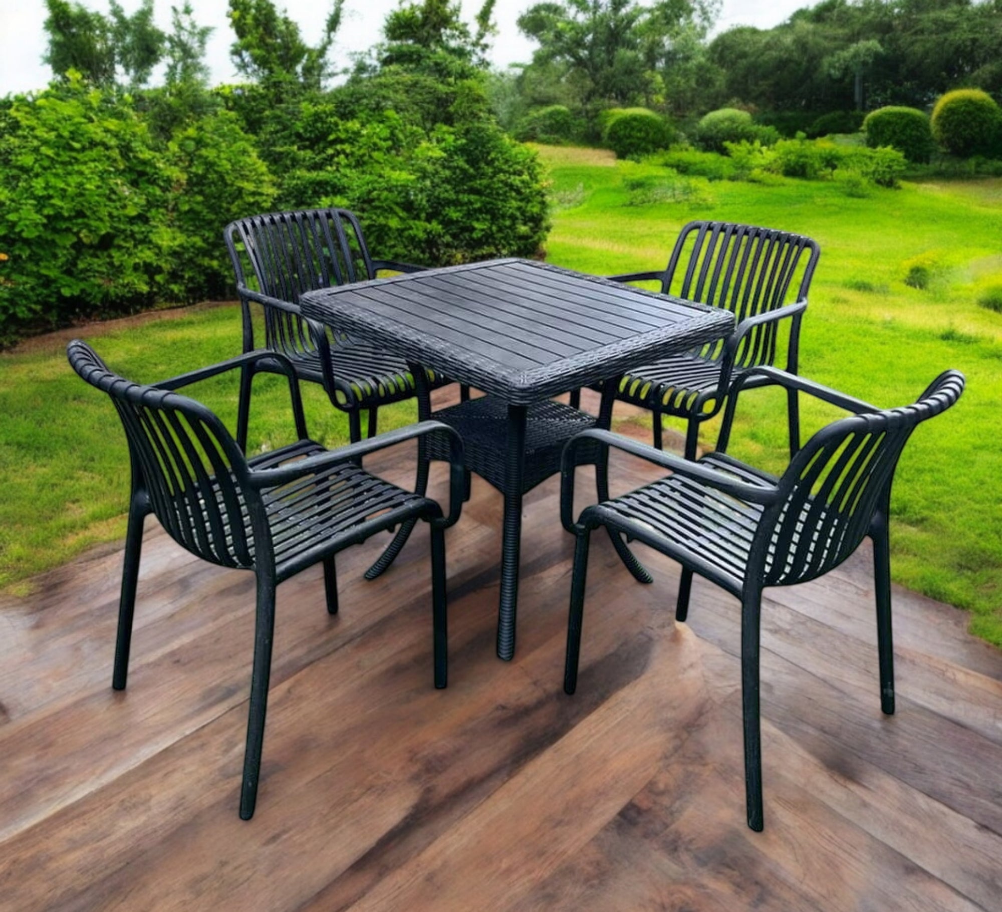 Outdoor seating set with raised legs - Vitrine Furniture - Outdoor Products