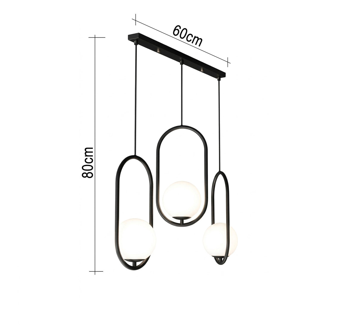 Oval-design chandelier with a charming touch - Vitrine Furniture - Ceiling lights