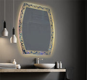 Oval LED Mirror with Sleek Line Edges - Vitrine Furniture - Mirrors