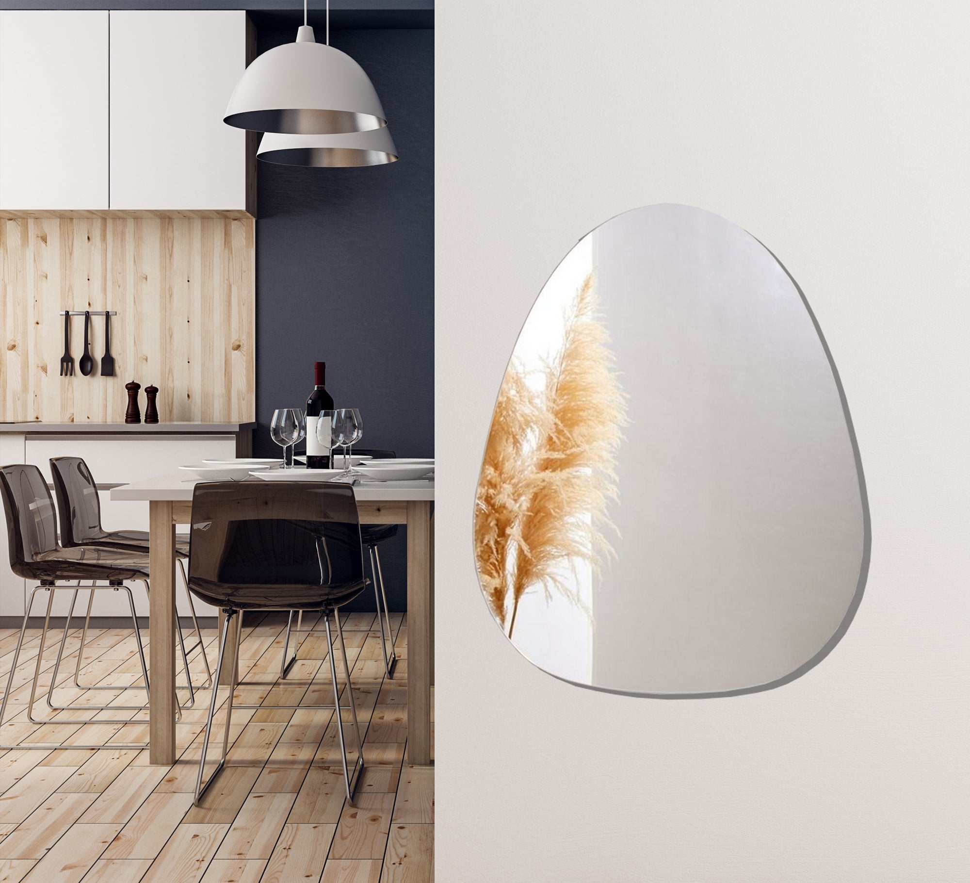 Oval mirror for reception spaces - Vitrine Furniture - Décor