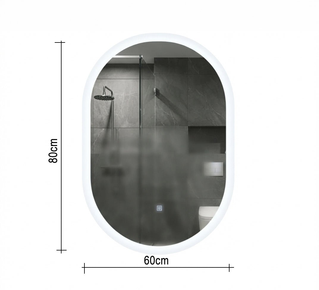 Oval mirror with a front light frame - Vitrine Furniture - Mirrors