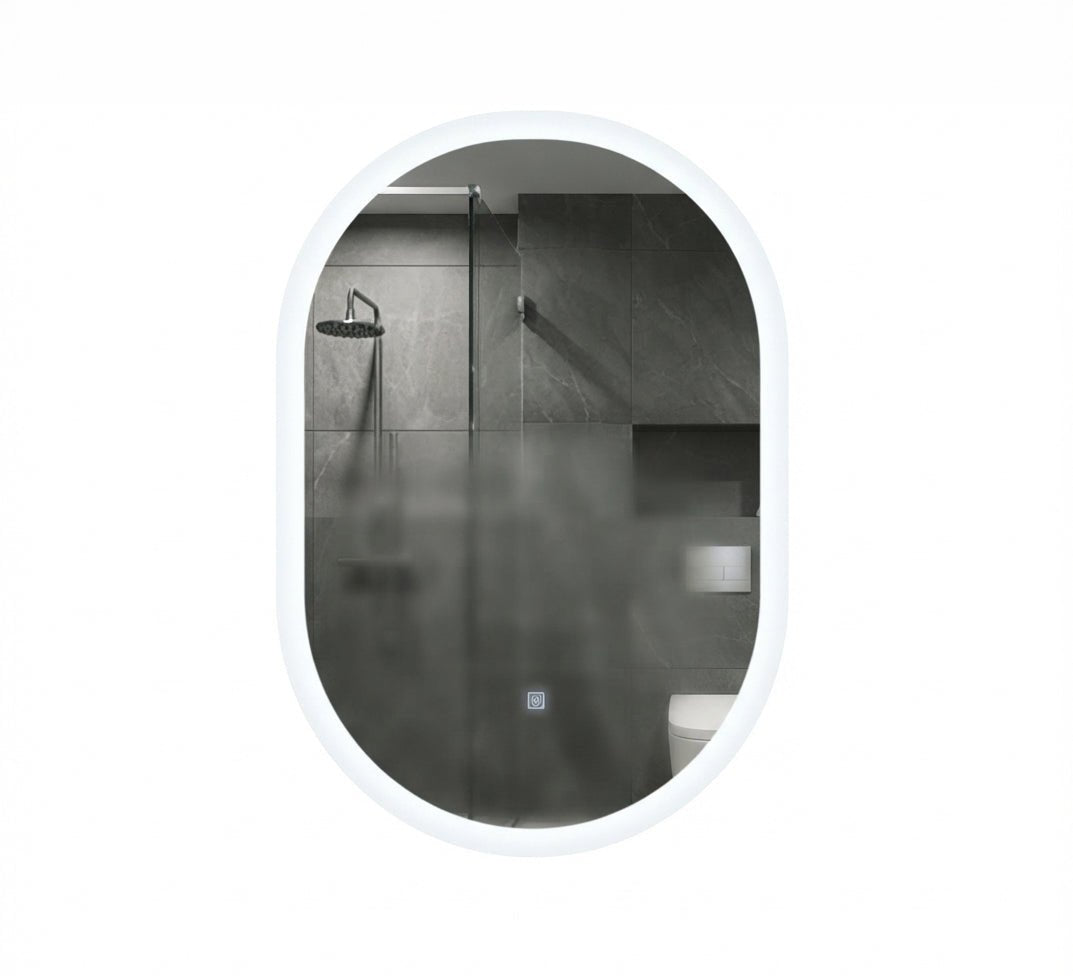Oval mirror with a front light frame - Vitrine Furniture - Mirrors