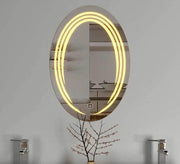 Oval mirror with overlapping light rings - Vitrine Furniture - Mirrors